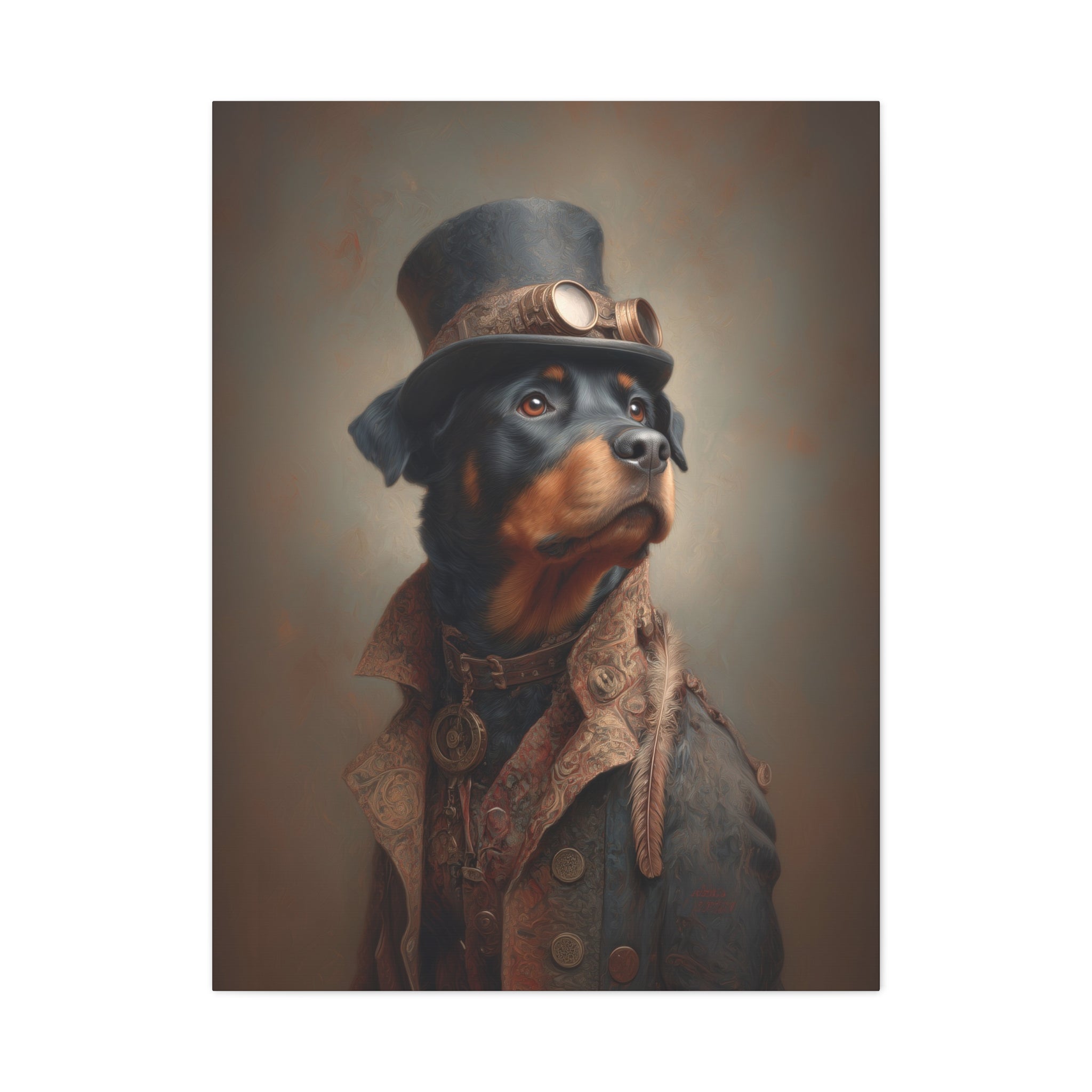Steampunk Rottweiler Canvas Art