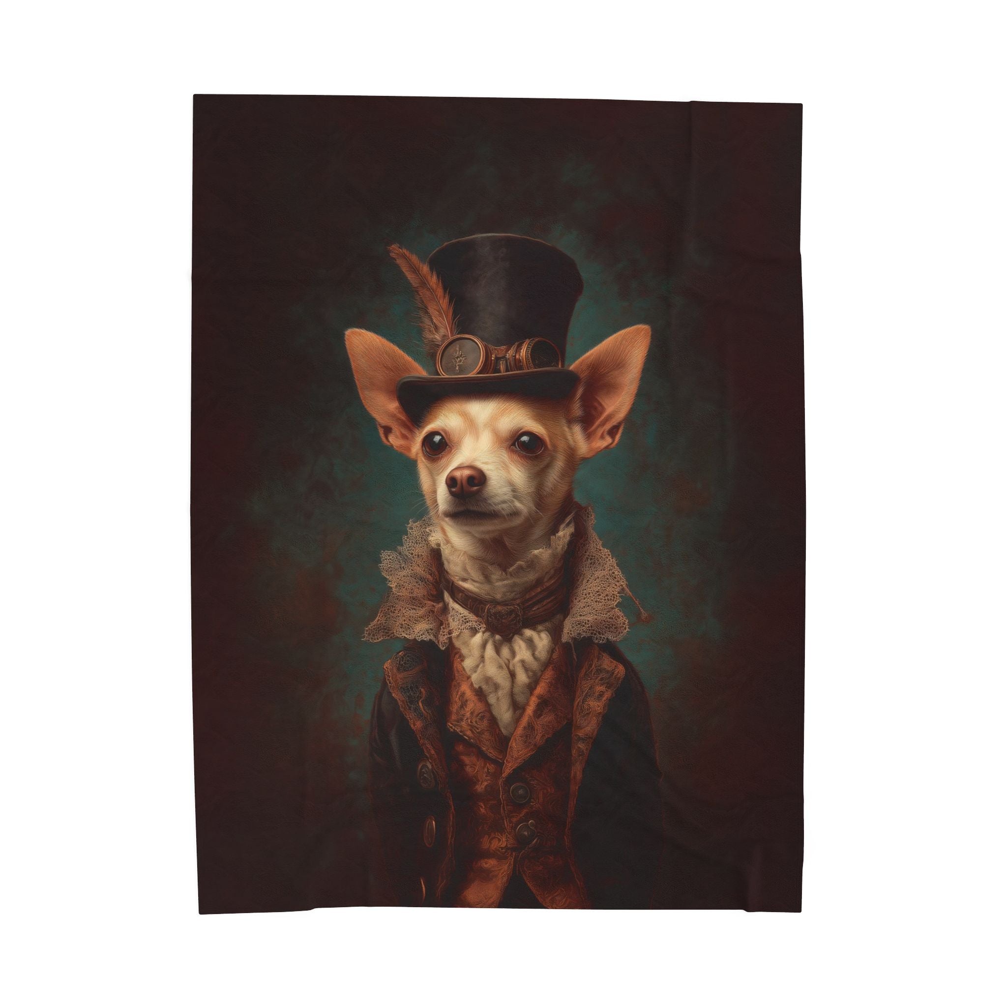 Steampunk Chihuahua Plush Blanket