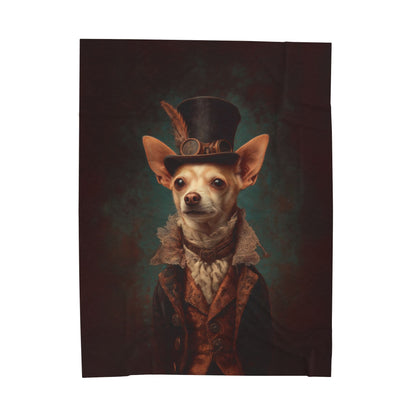 Steampunk Chihuahua Plush Blanket