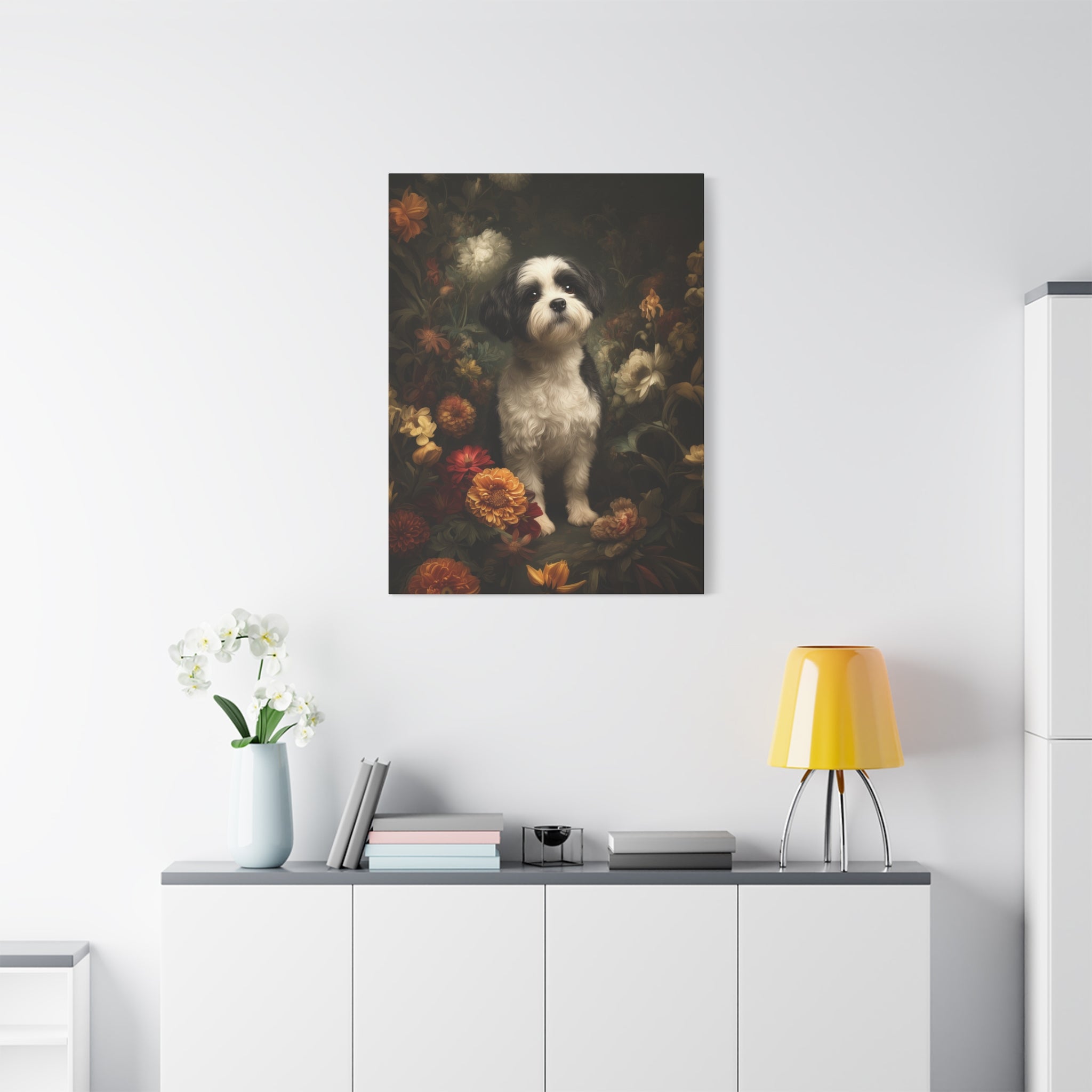 Botanical Shih Tzu Canvas Art
