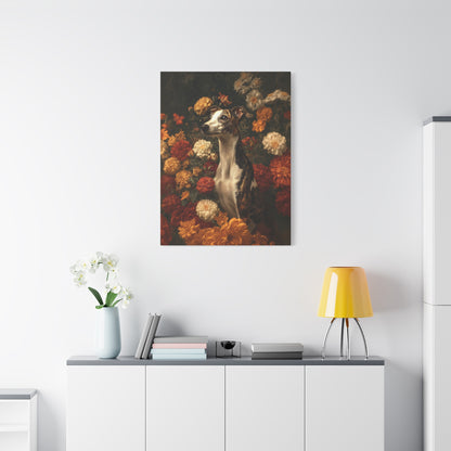 Botanical Whippet Canvas Art