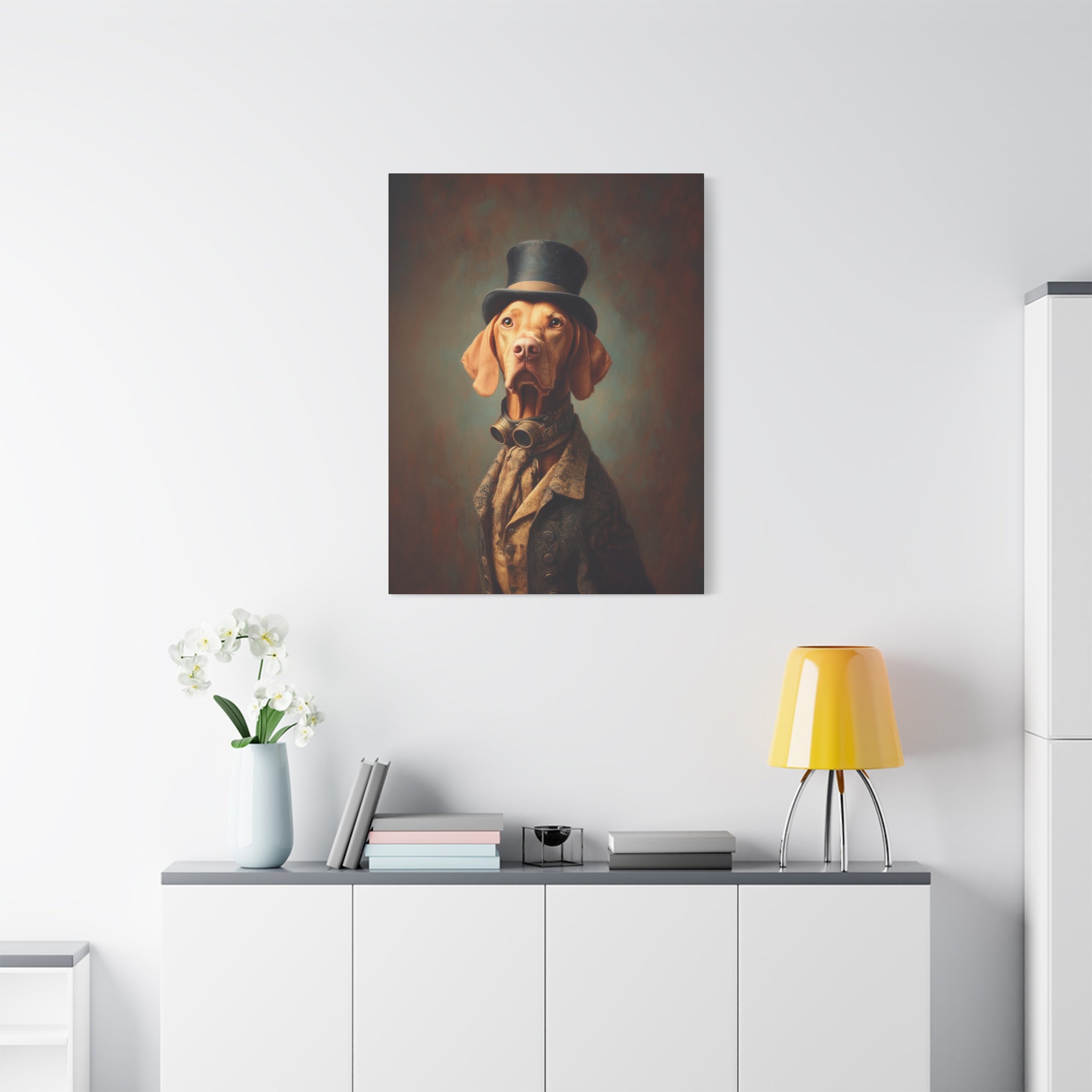 Steampunk Vizsla Canvas Art