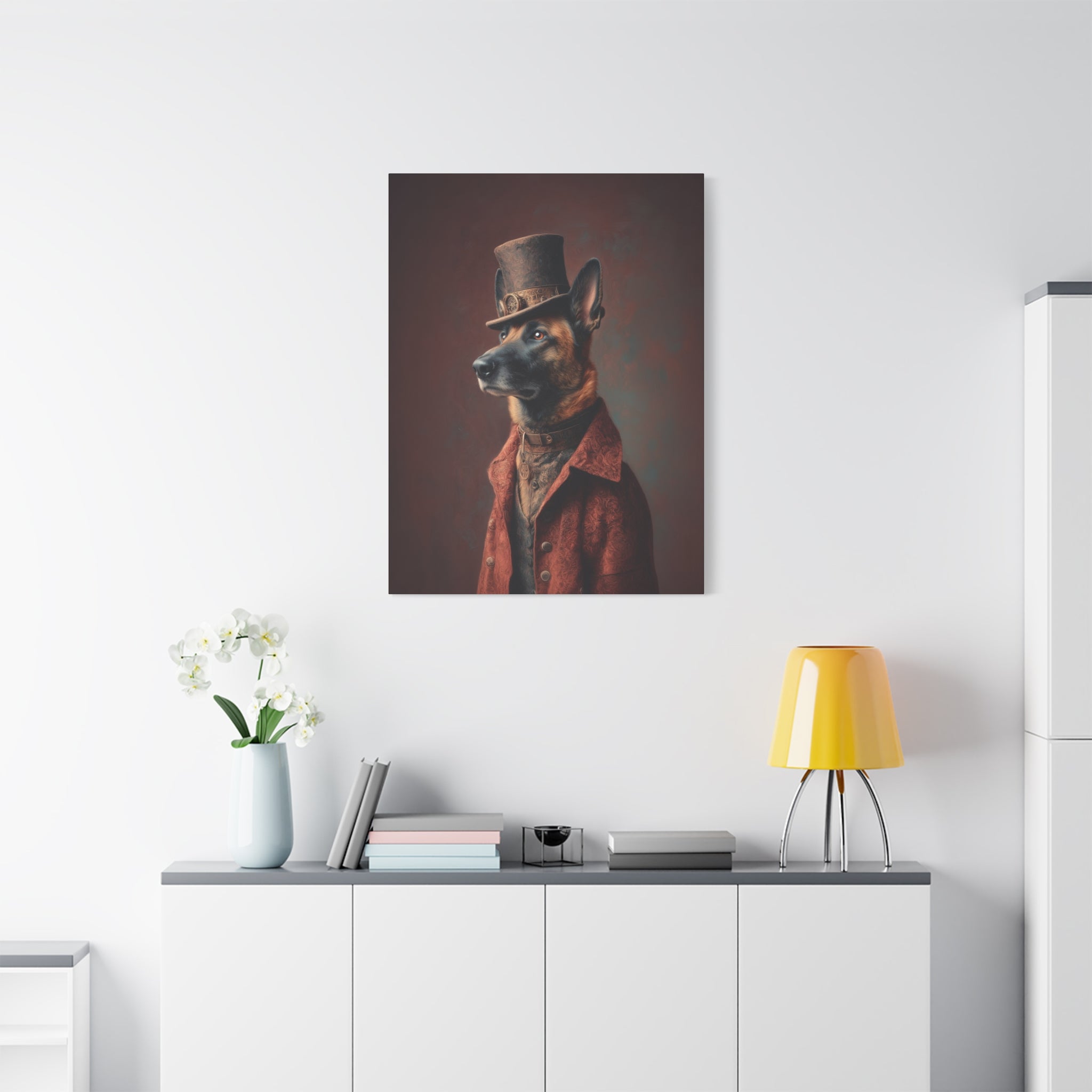 Steampunk Belgian Malinois Canvas Art