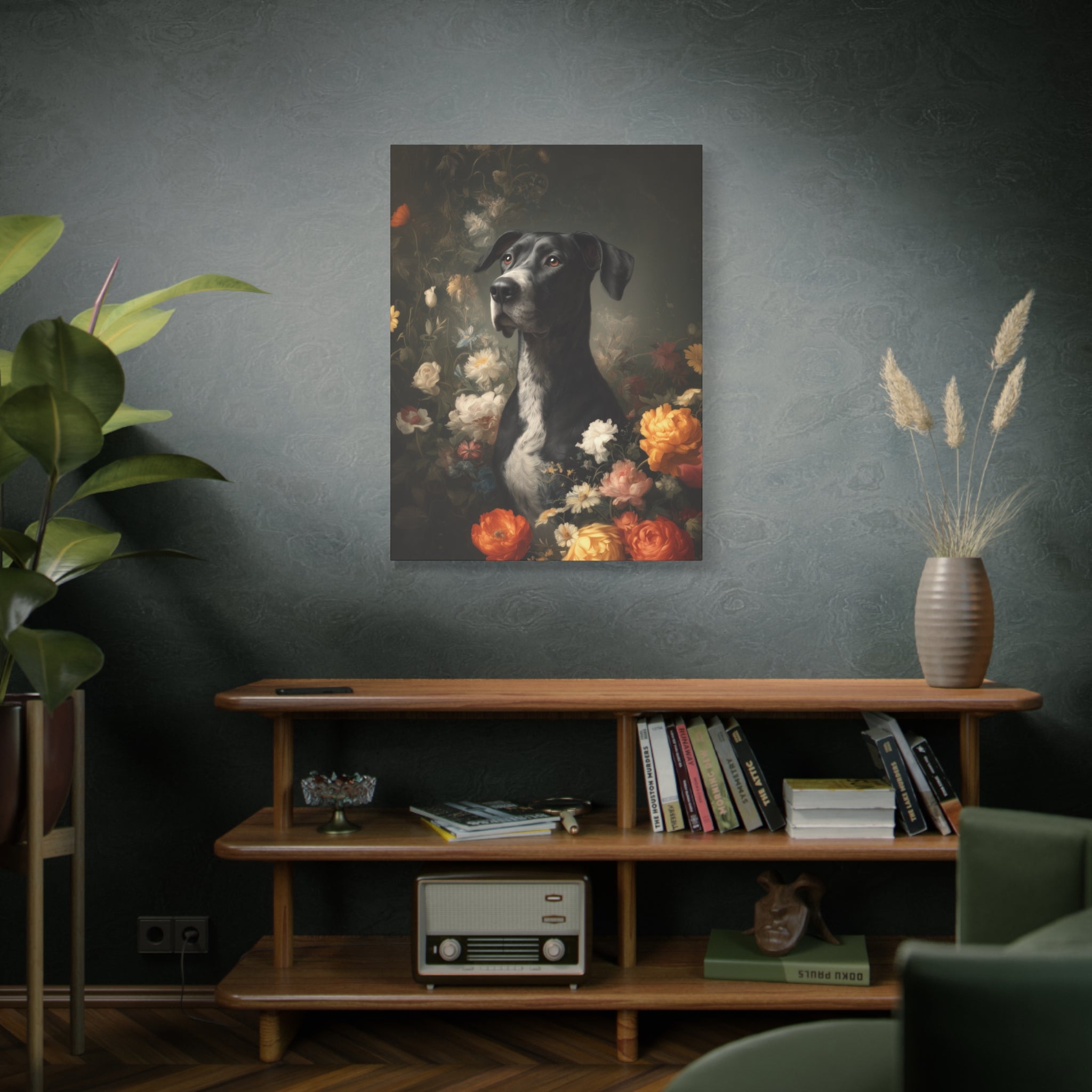 Botanical Great Dane Canvas Art