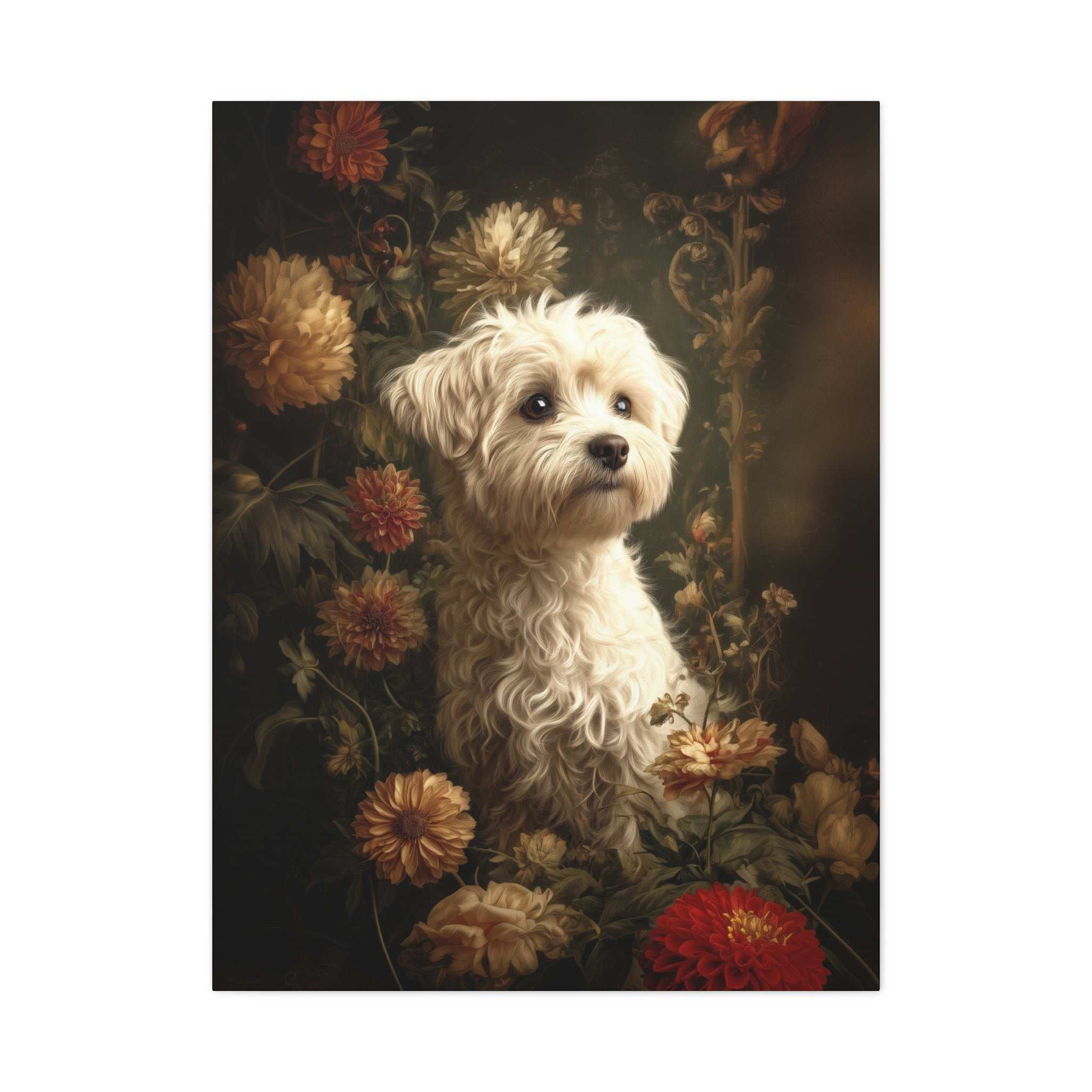 Botanical Maltese Canvas Art