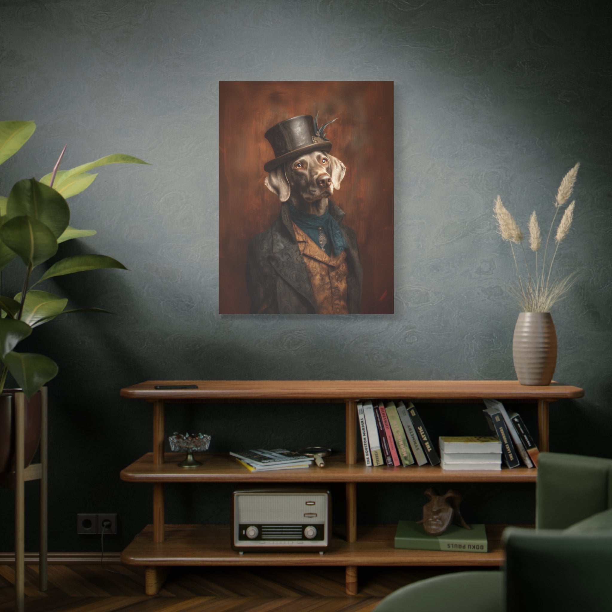 Steampunk Weimaraner Canvas Art