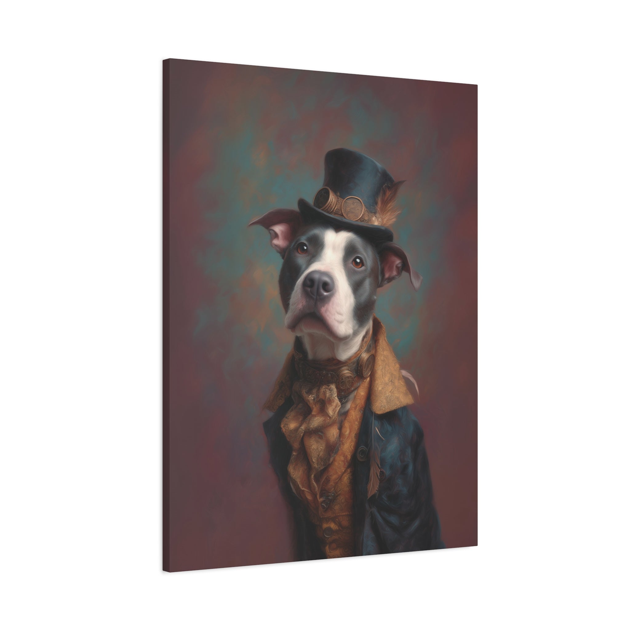 Steampunk Pit Bull Canvas Art