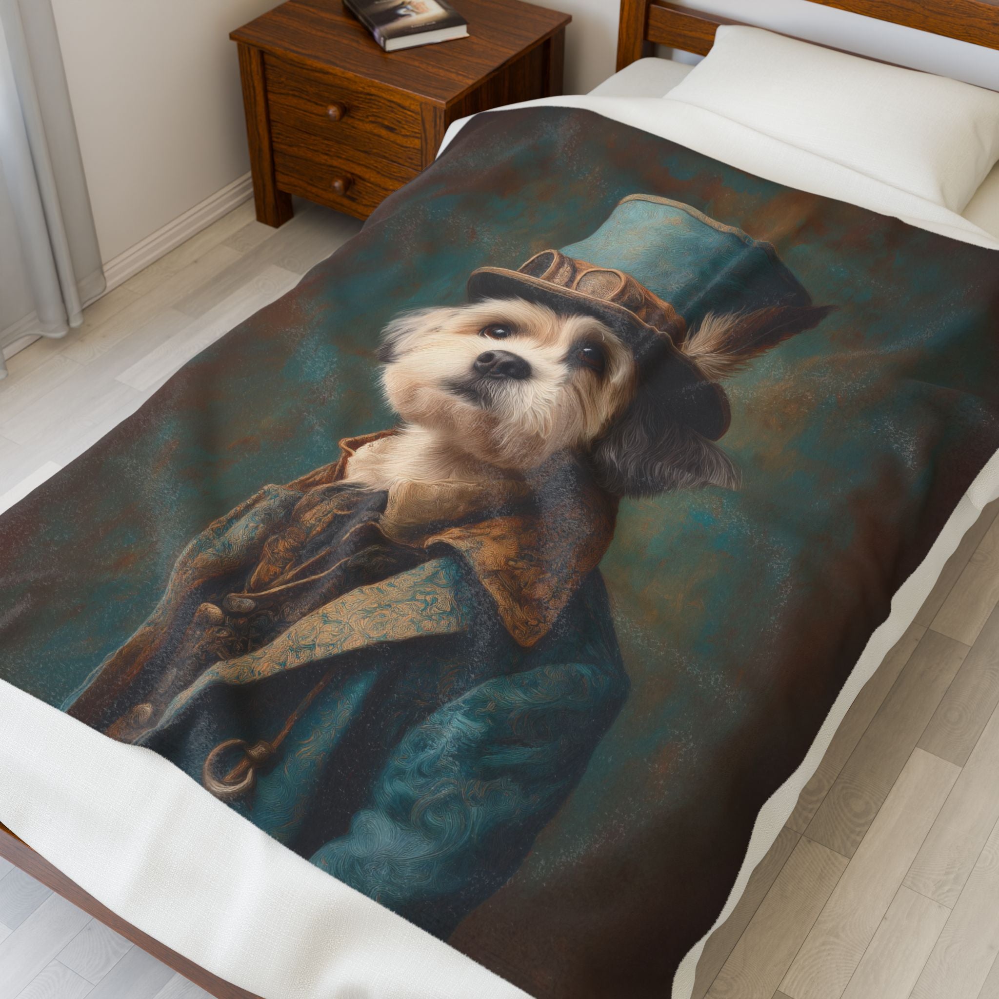 Steampunk Shih Tzu Plush Blanket