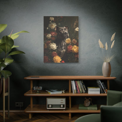 Botanical Pit Bull Canvas Art