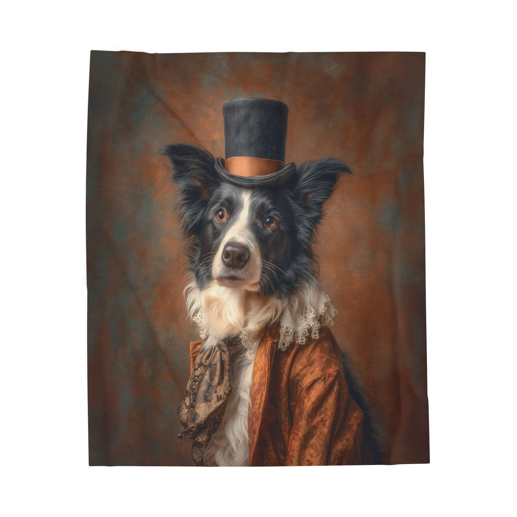 Steampunk Border Collie Plush Blanket