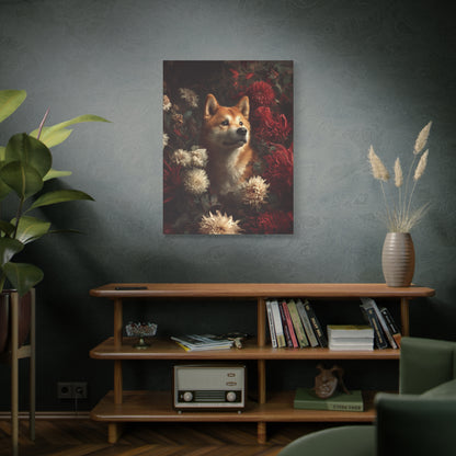 Botanical Akita Canvas Art