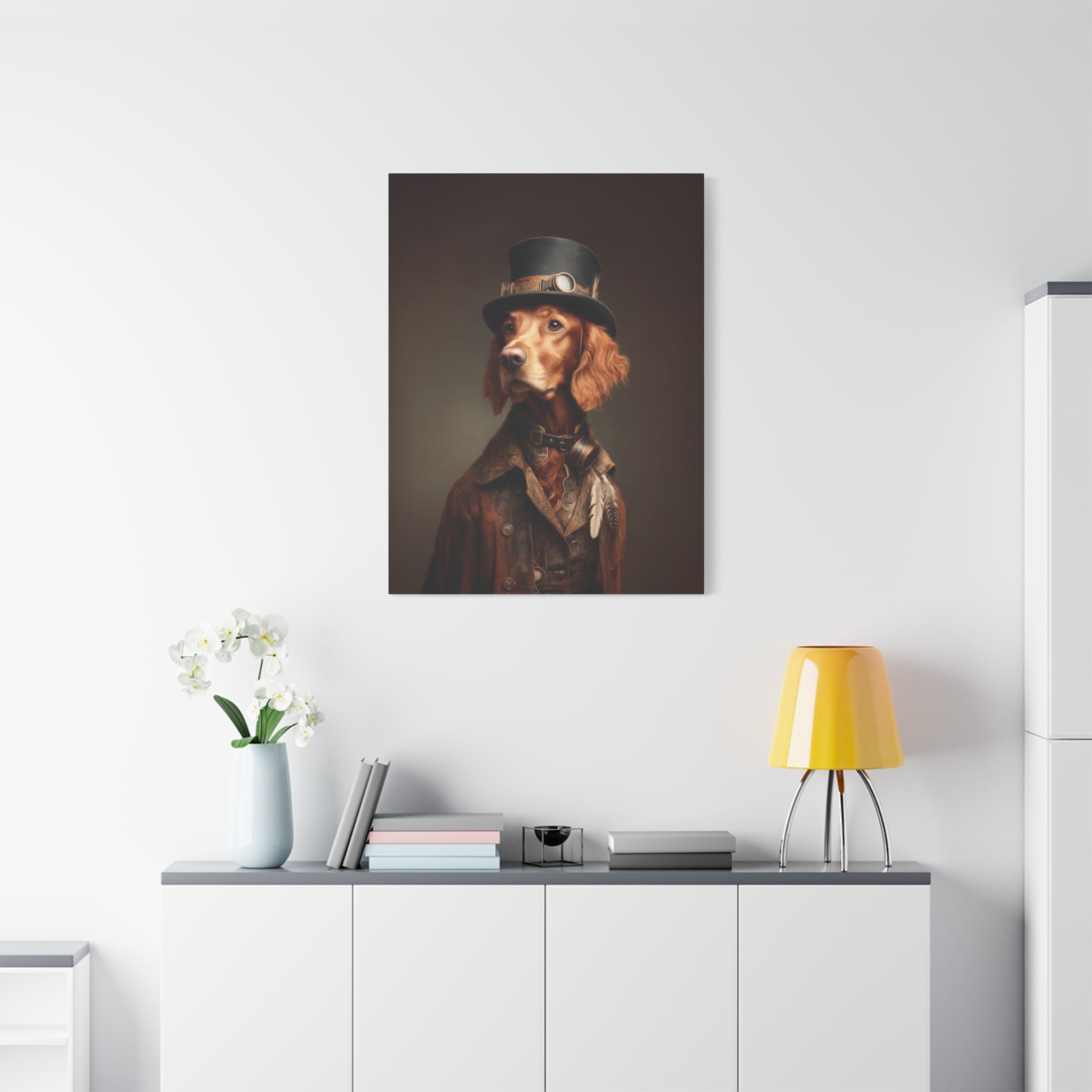 Steampunk Irish Setter Canvas Art