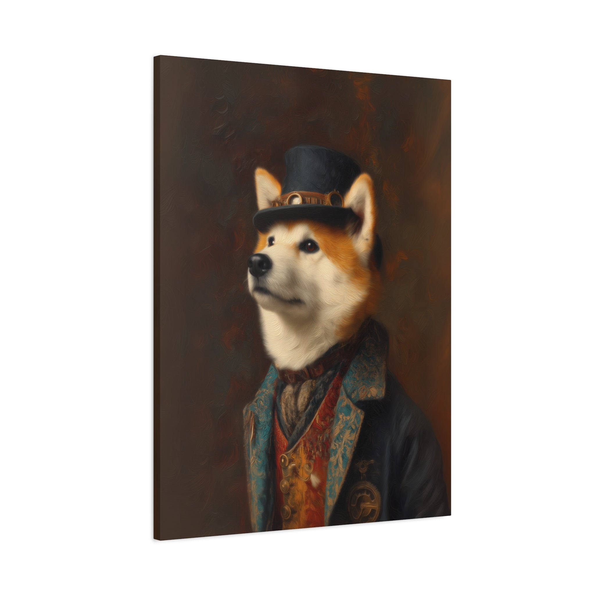 Steampunk Akita Canvas Art