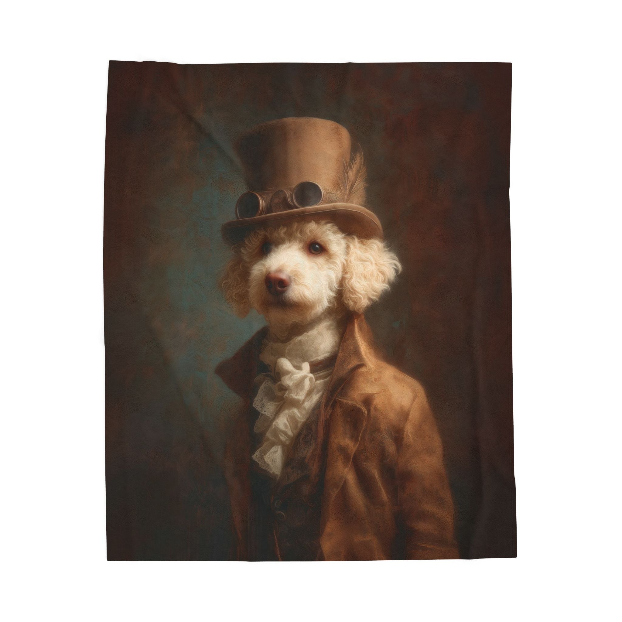 Steampunk Poodle Plush Blanket