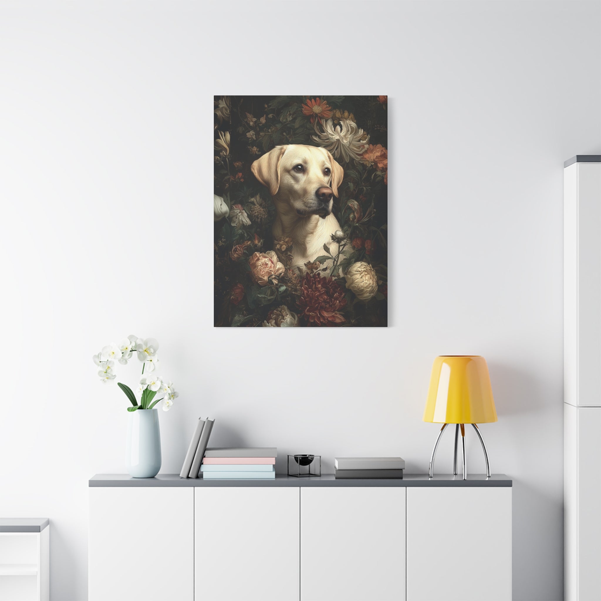 Botanical Labrador Retriever (Yellow) Canvas Art