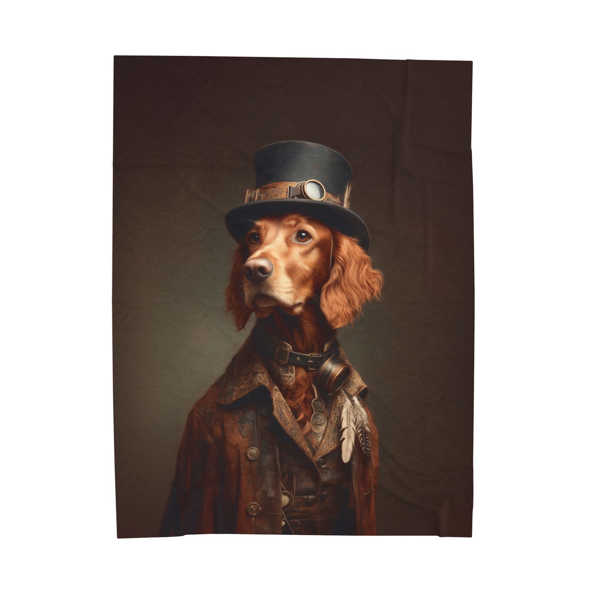 Steampunk Irish Setter Plush Blanket