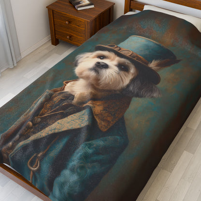 Steampunk Shih Tzu Plush Blanket