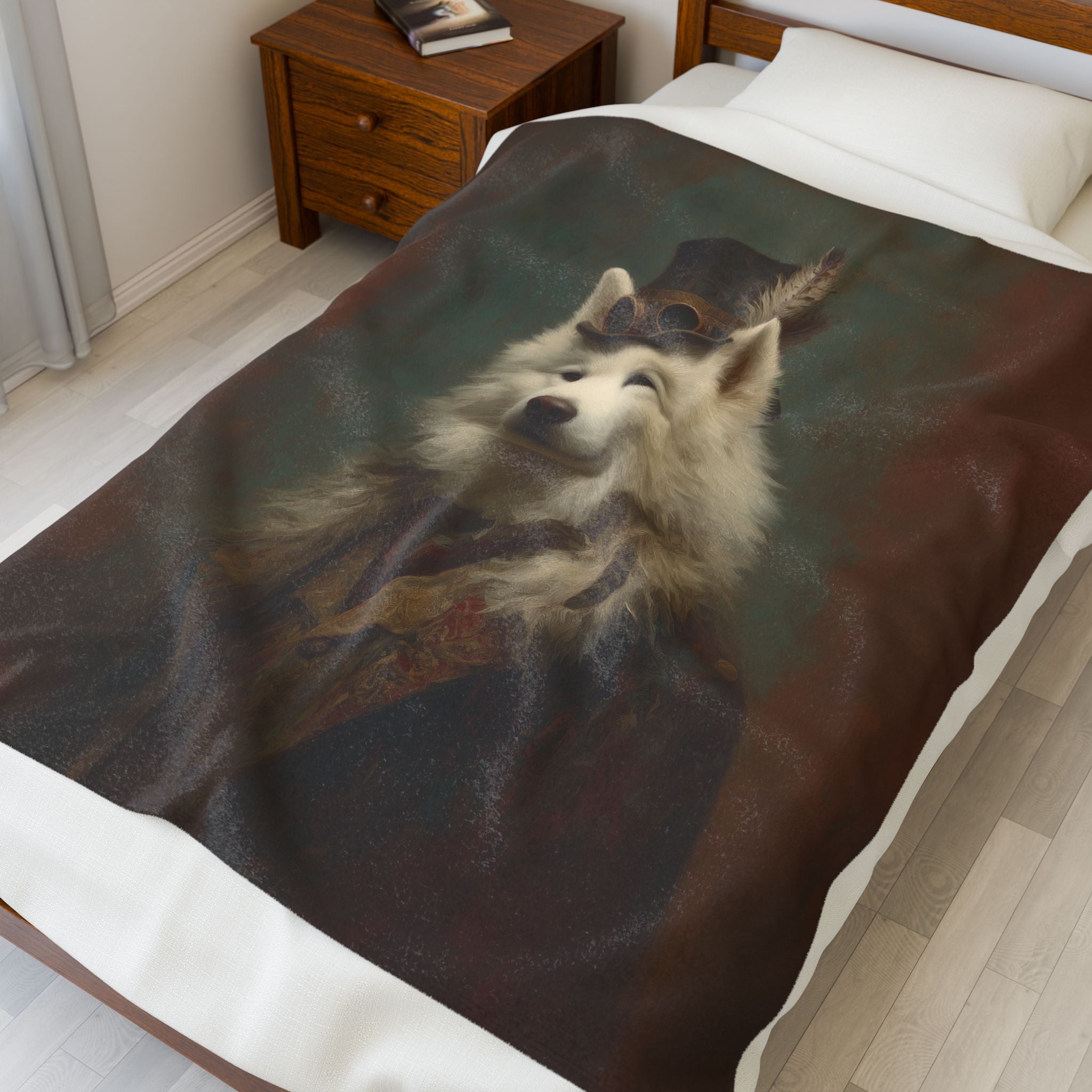 Steampunk Samoyed Plush Blanket