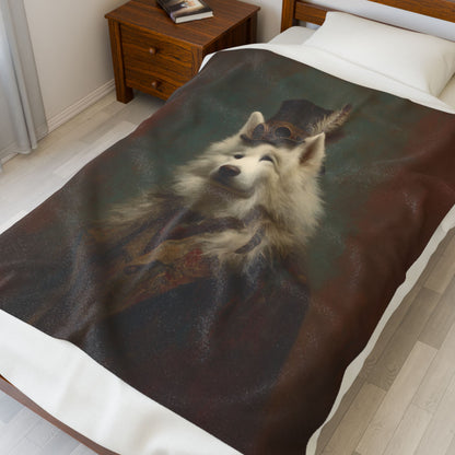 Steampunk Samoyed Plush Blanket