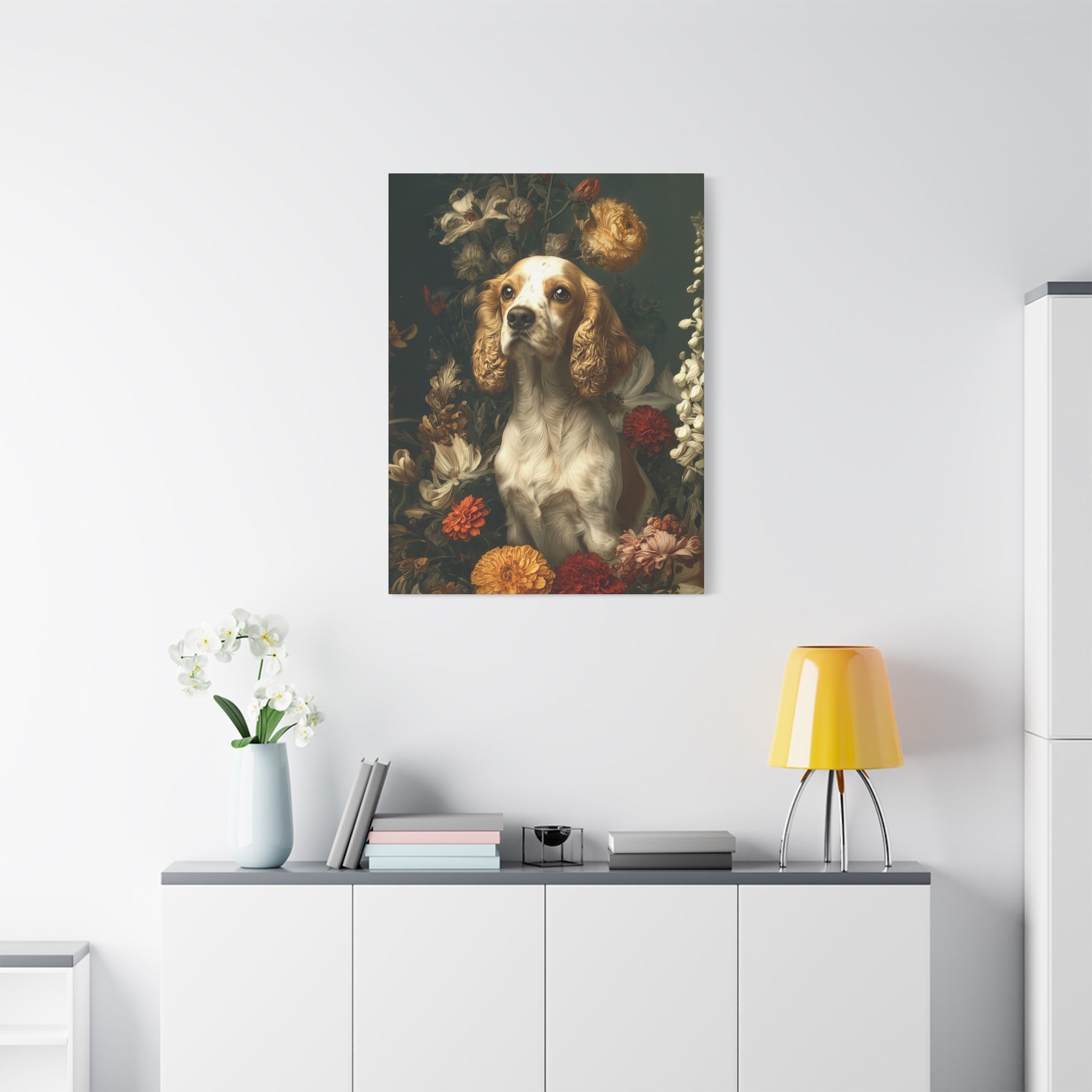 Botanical Cocker Spaniel Canvas Art