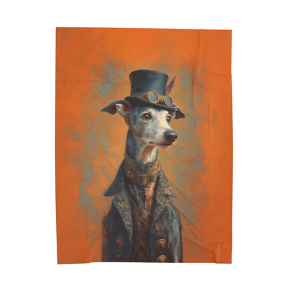 Steampunk Whippet Plush Blanket