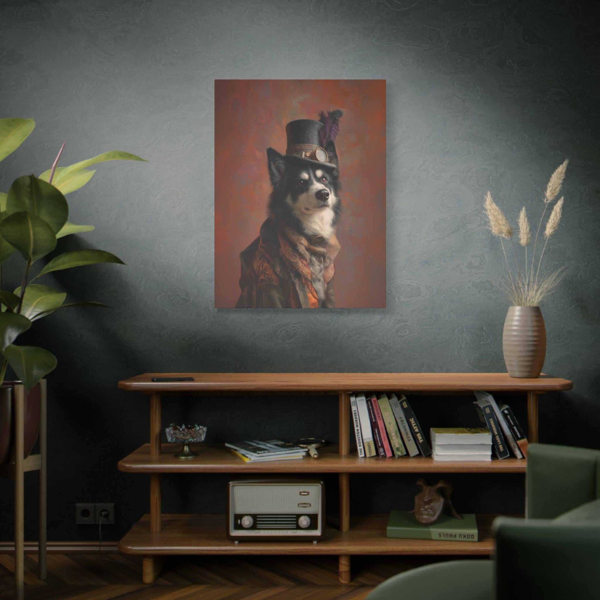 Steampunk Alaskan Malamute Canvas Art