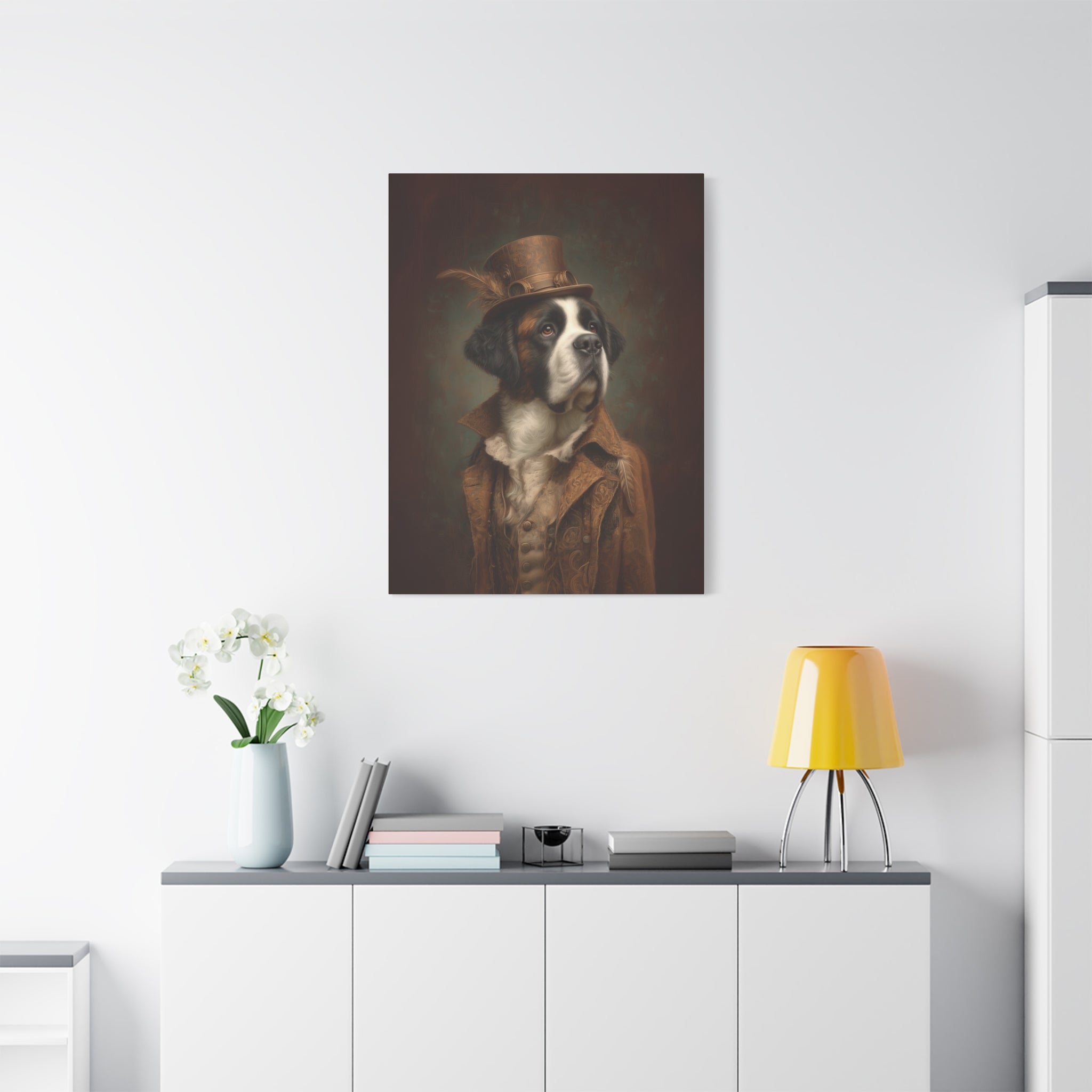 Steampunk Saint Bernard Canvas Art