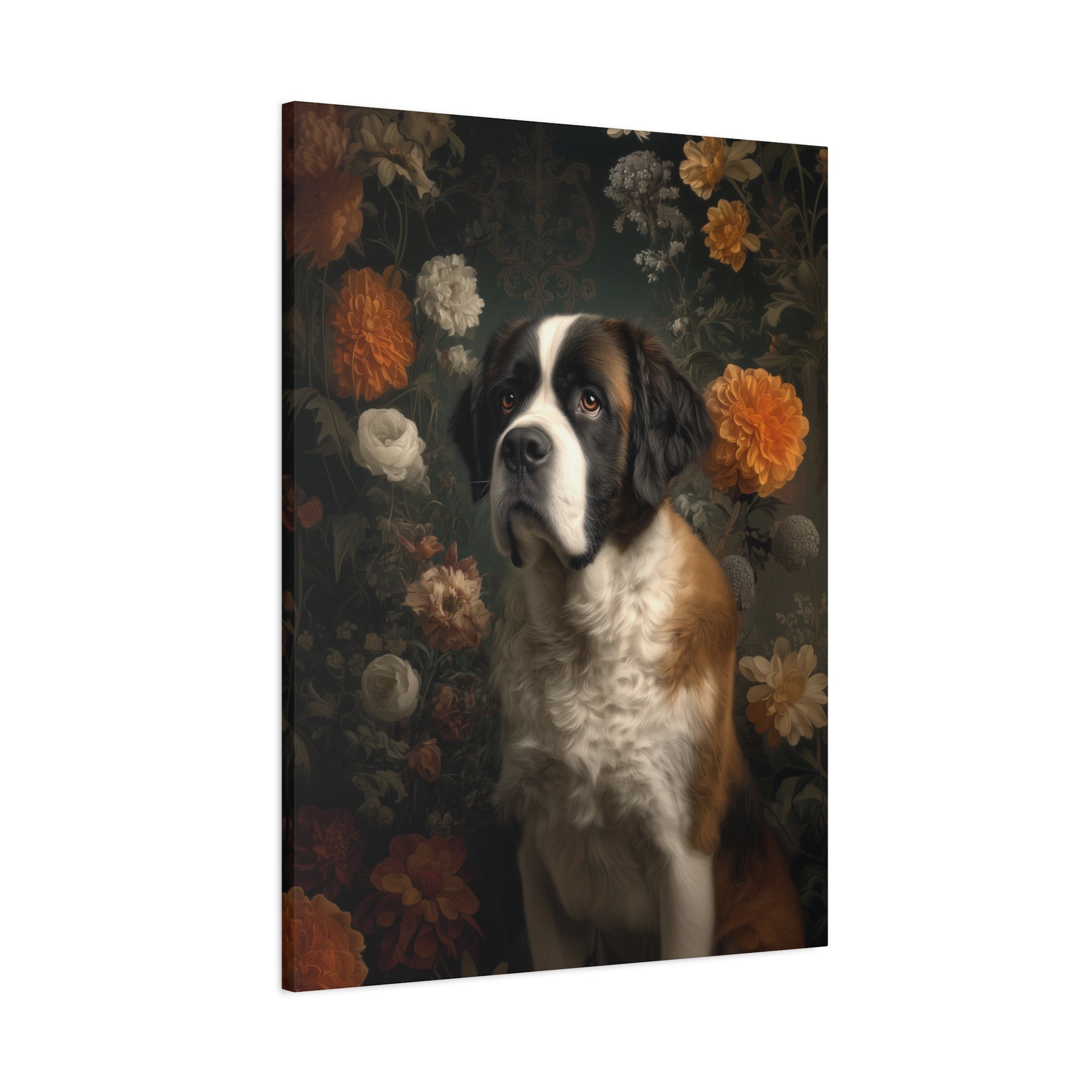 Botanical Saint Bernard Canvas Art