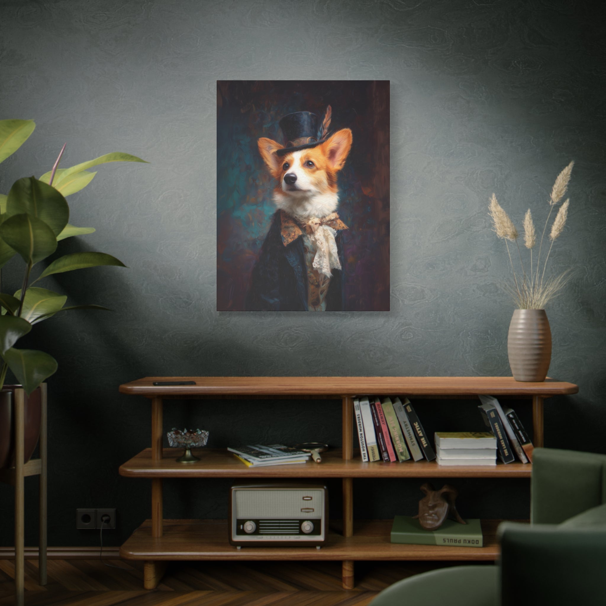 Steampunk Corgi Canvas Art