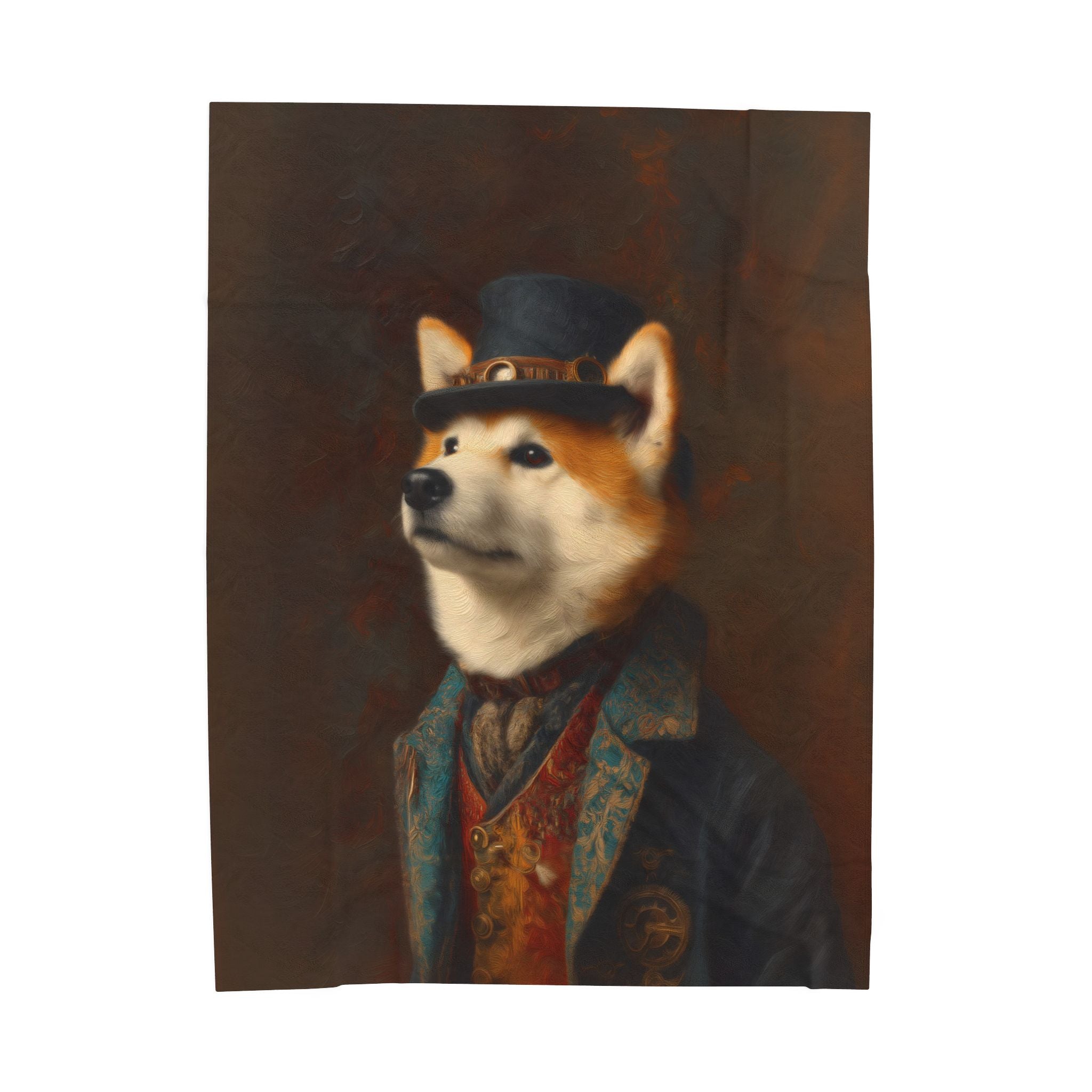 Steampunk Akita Plush Blanket