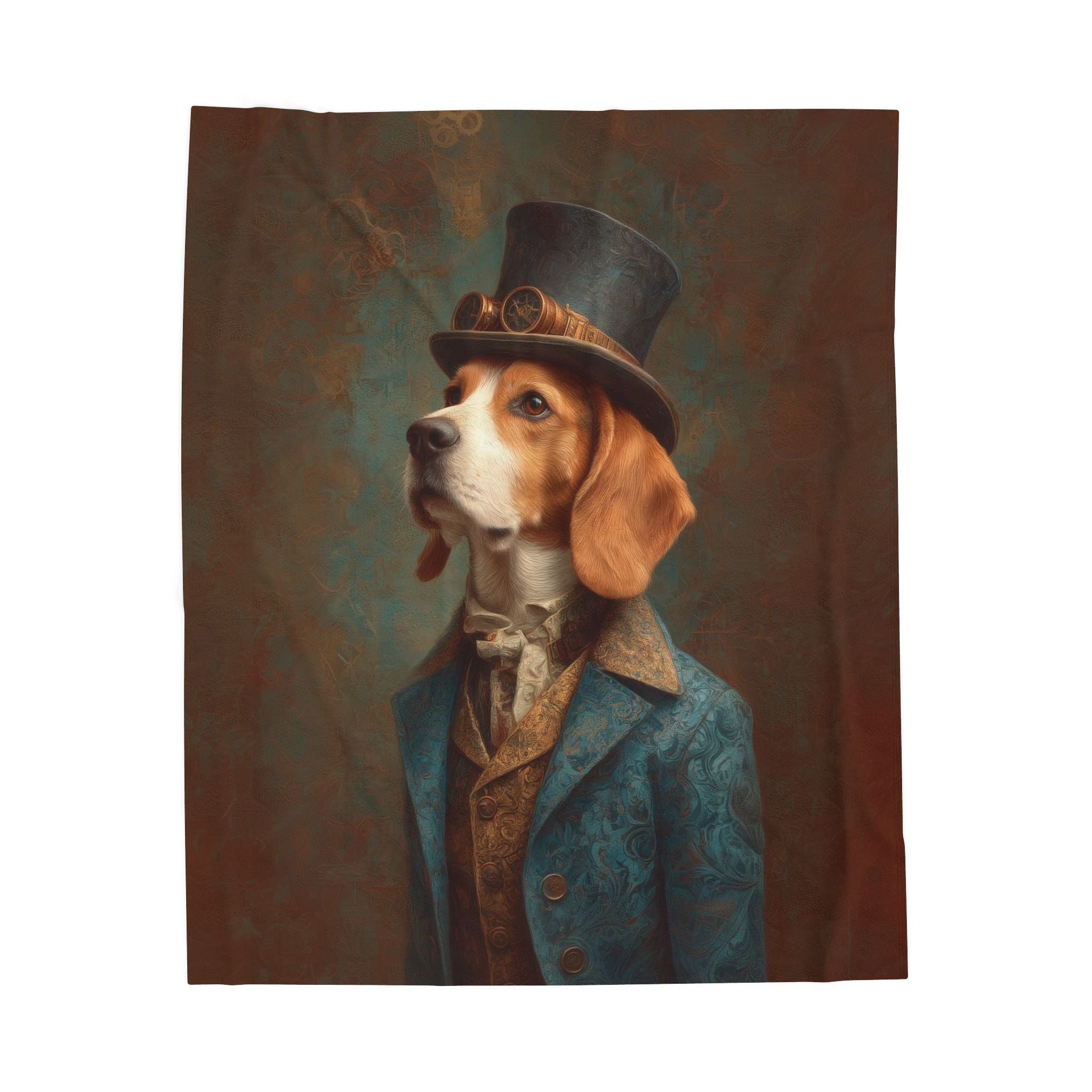 Steampunk Beagle Plush Blanket