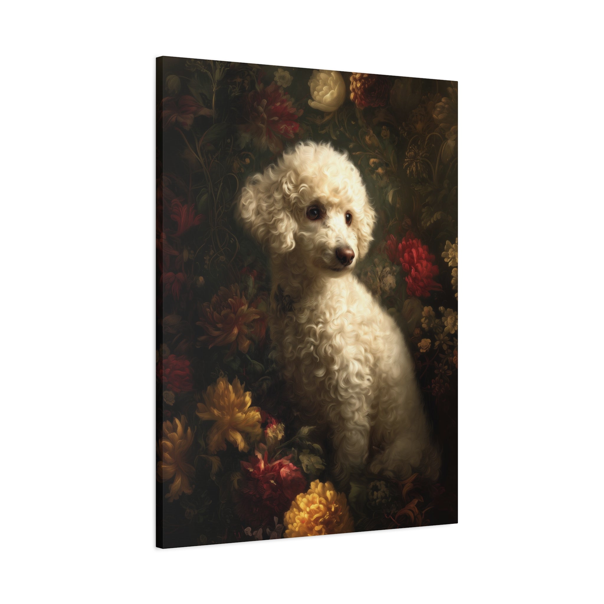 Botanical Poodle Canvas Art