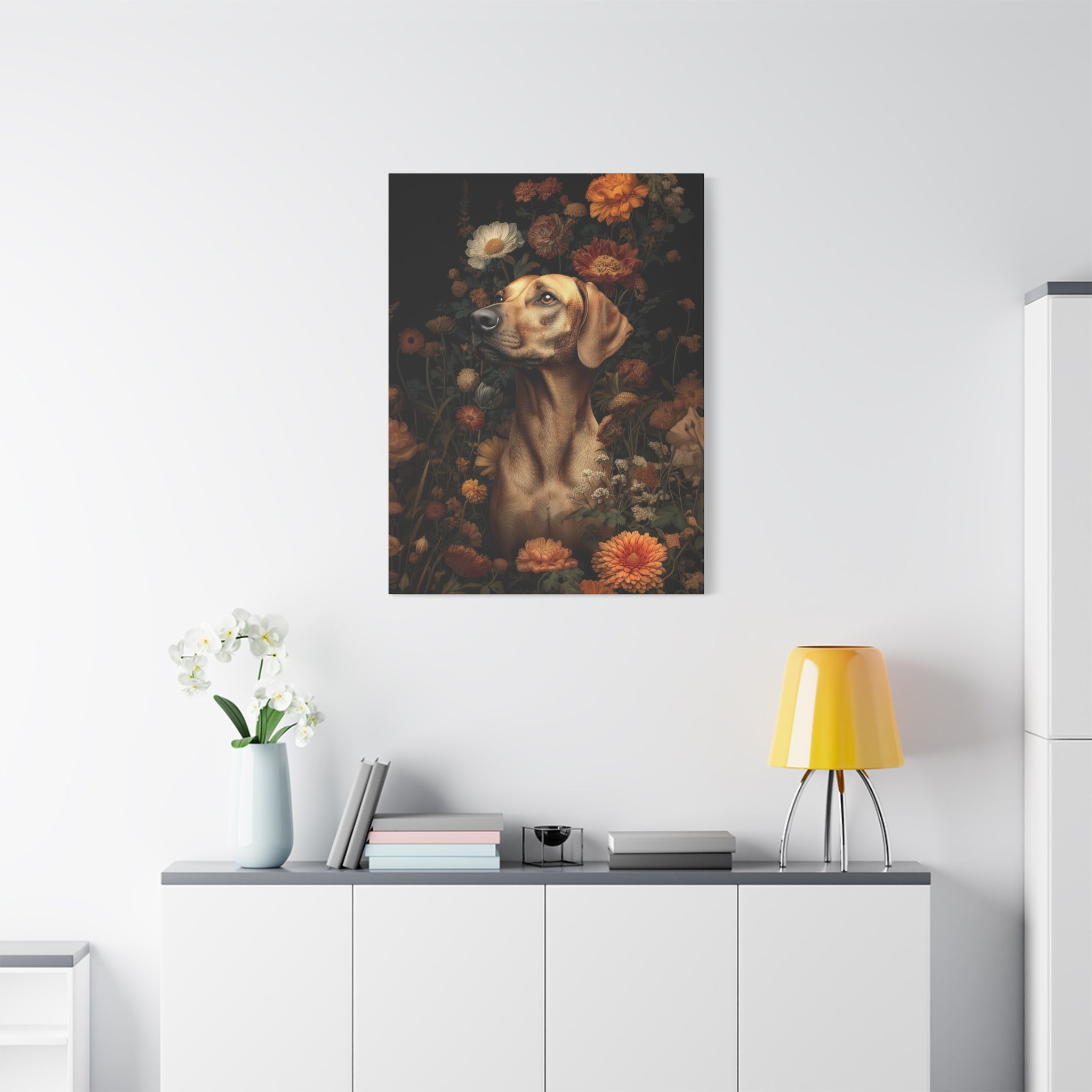 Botanical Rhodesian Ridgeback Canvas Art