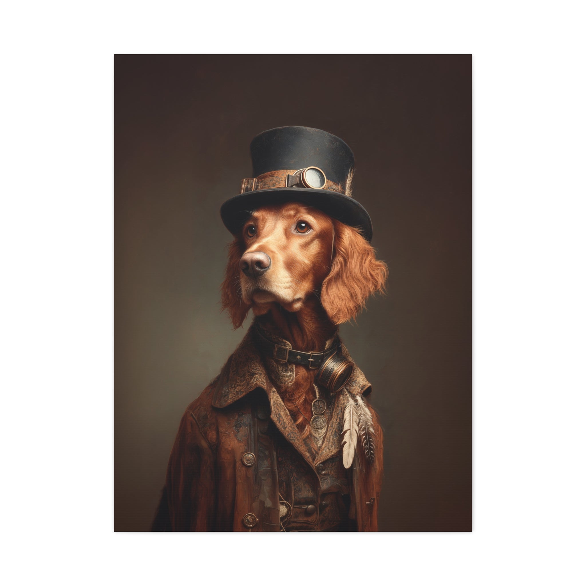 Steampunk Irish Setter Canvas Art