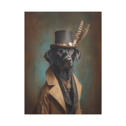 Steampunk Labrador Retriever (Black) Canvas Art