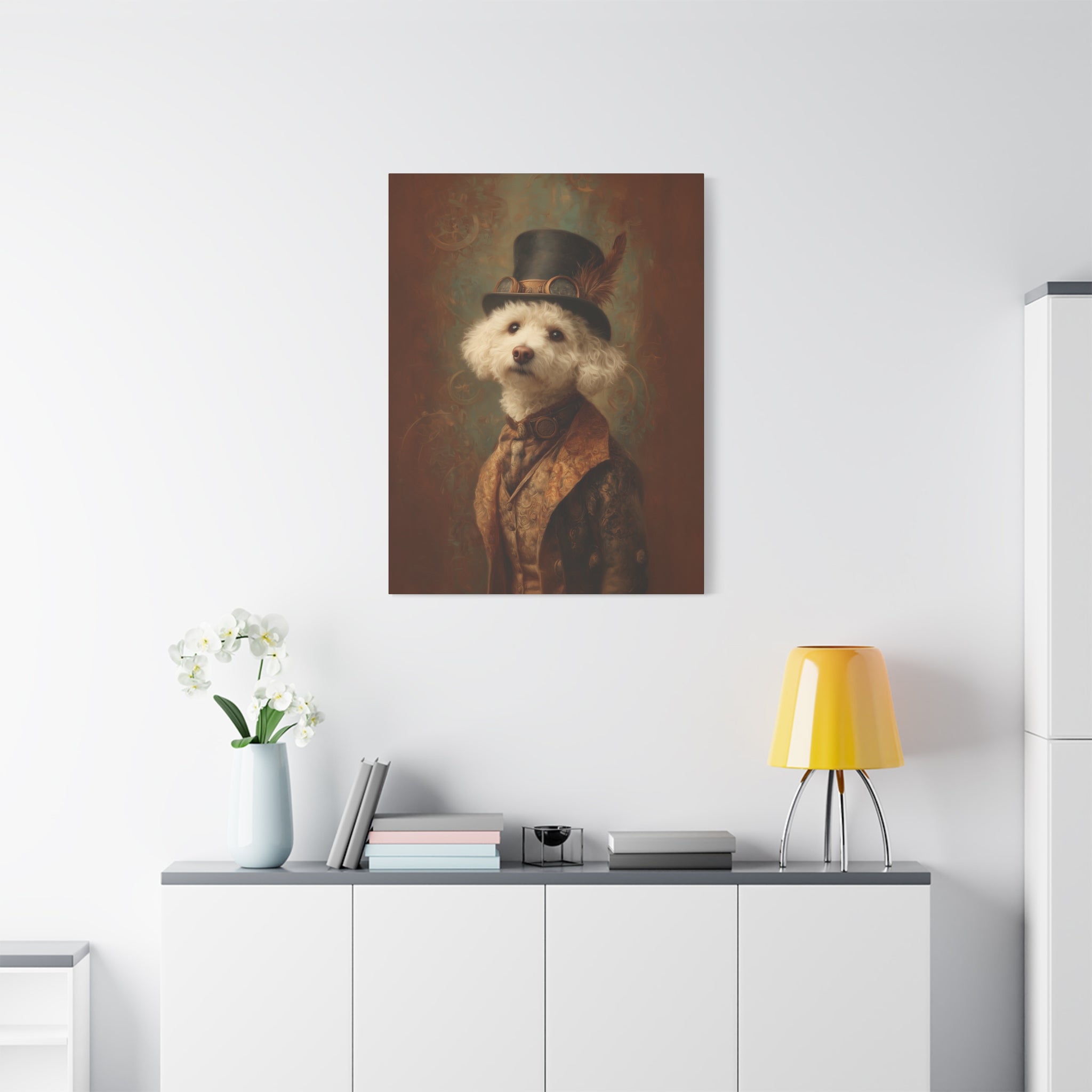 Steampunk Bichon Frise Canvas Art