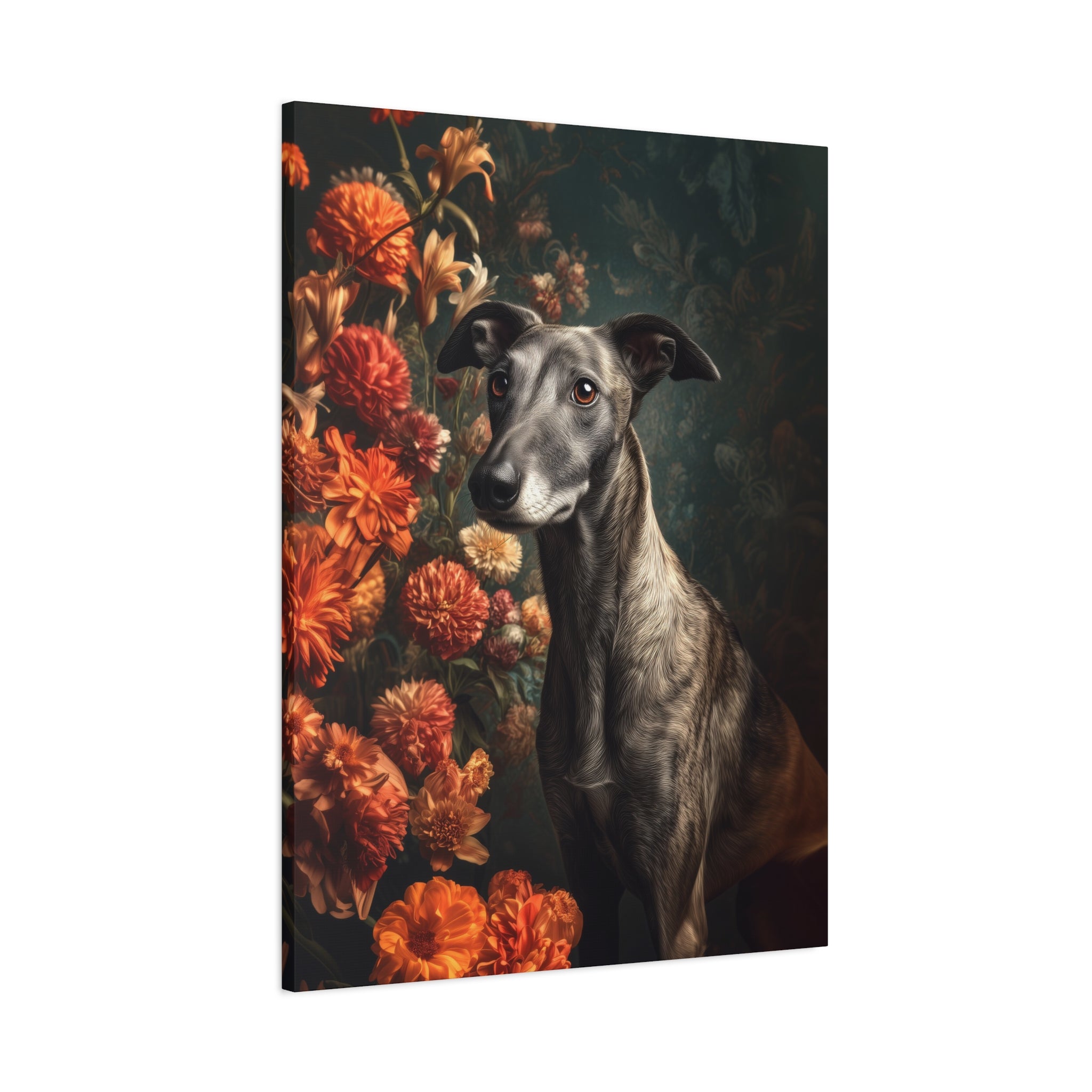Botanical Greyhound Canvas Art