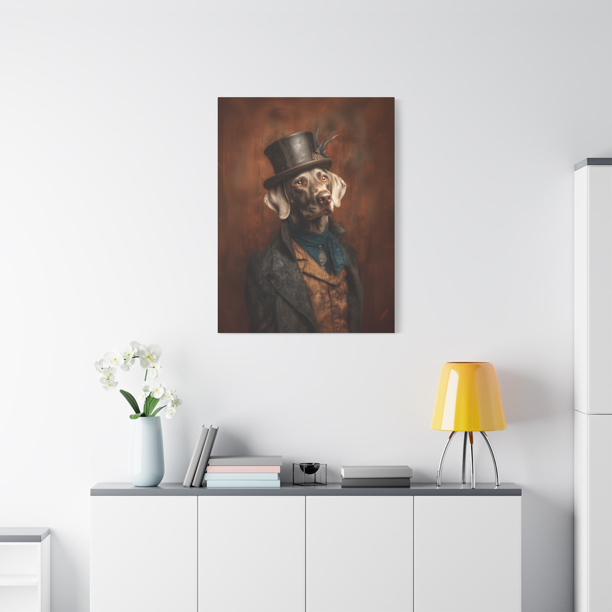 Steampunk Weimaraner Canvas Art