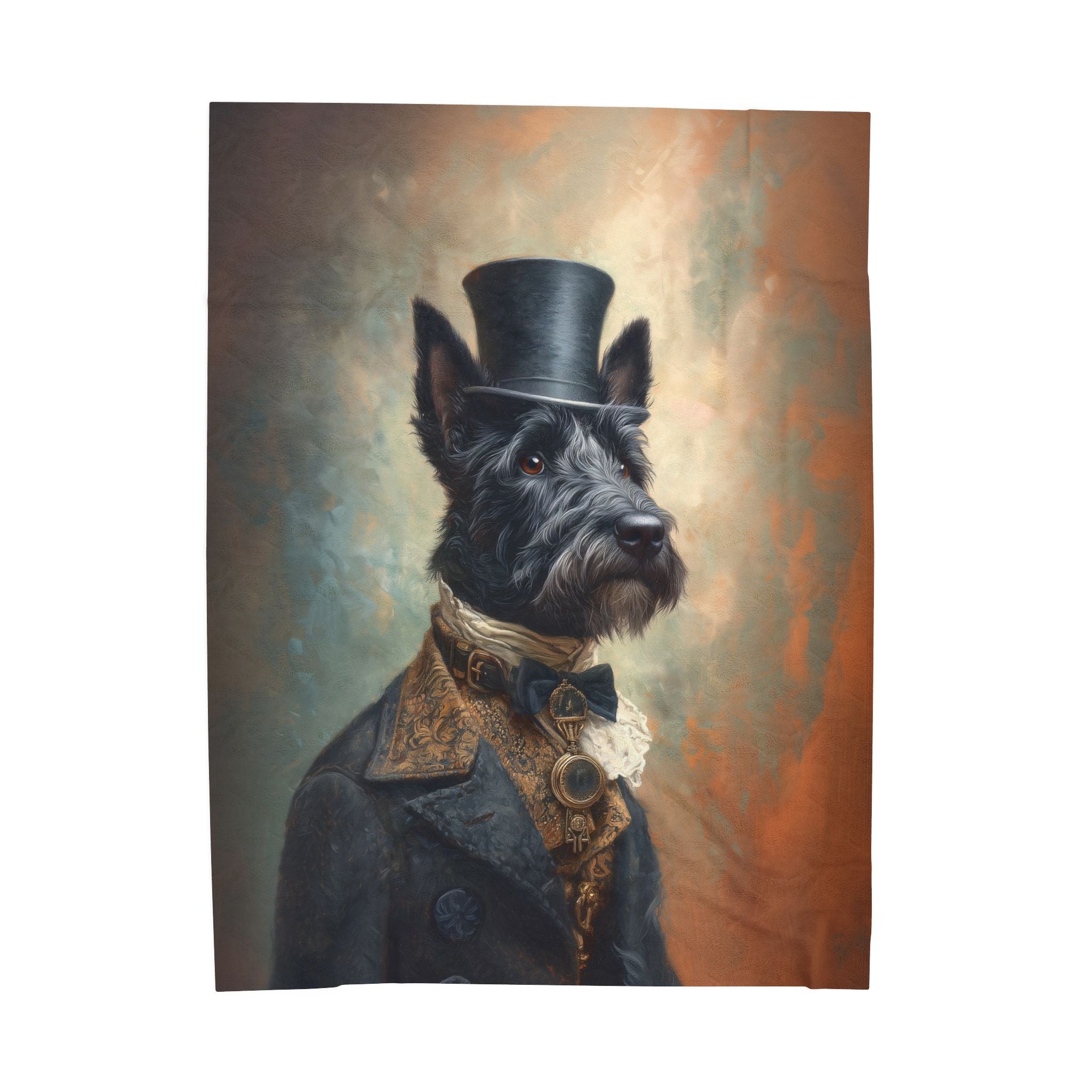 Steampunk Scottish Terrier Plush Blanket