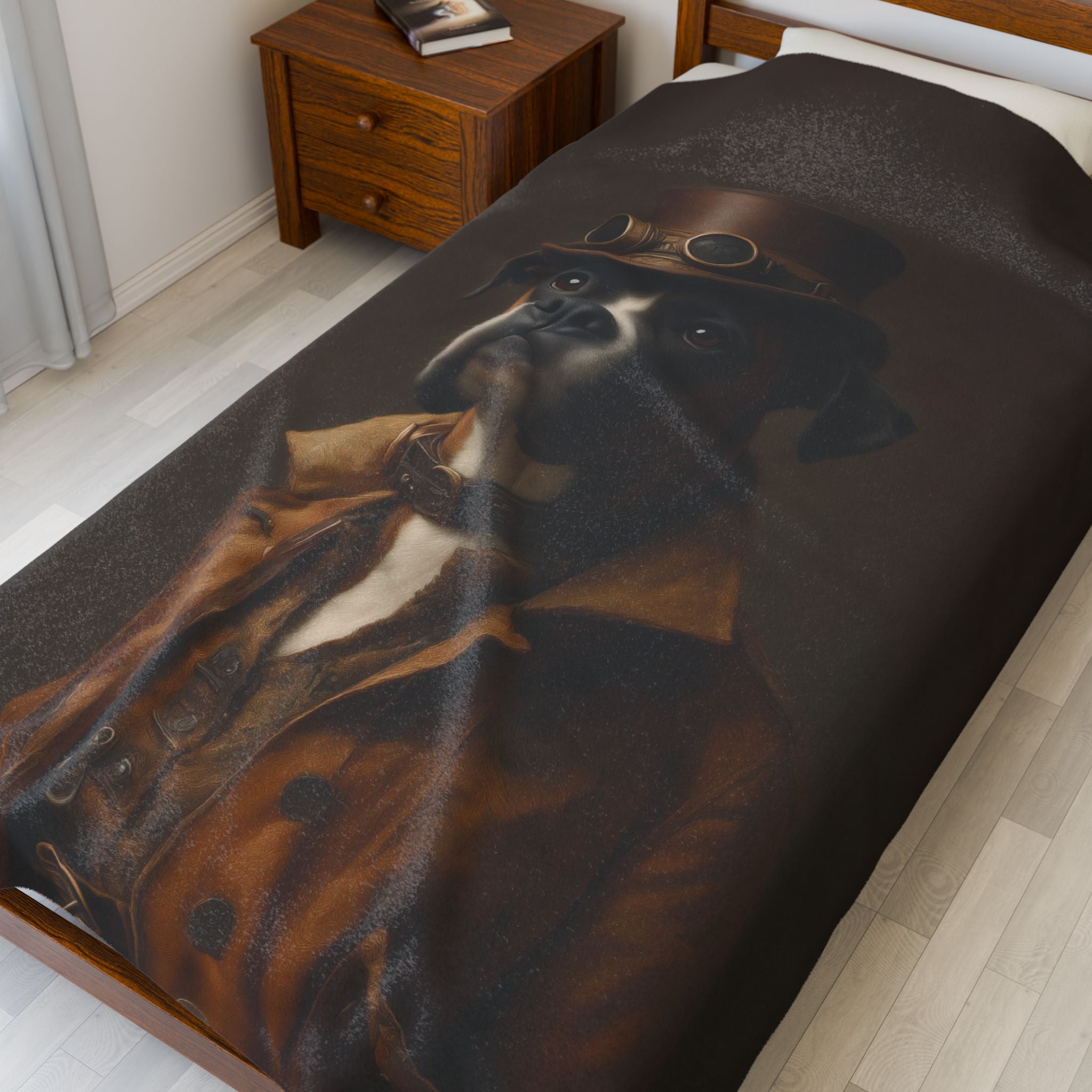 Steampunk Boxer Plush Blanket
