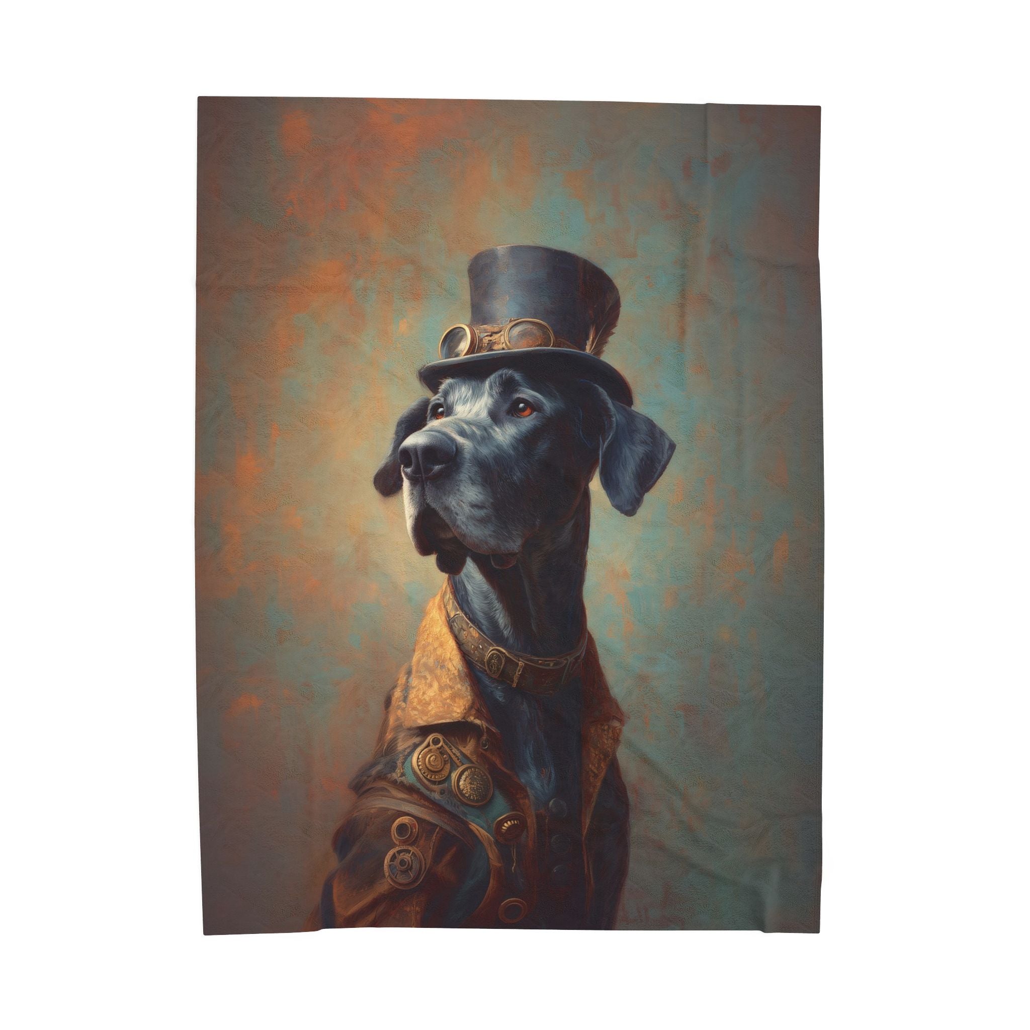 Steampunk Great Dane Plush Blanket