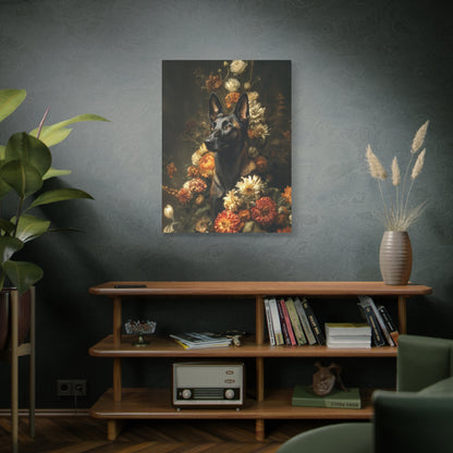 Botanical Belgian Malinois Canvas Art