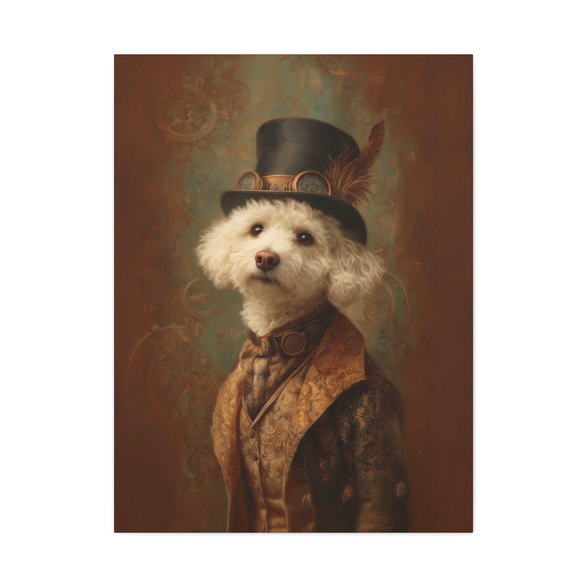 Steampunk Bichon Frise Canvas Art