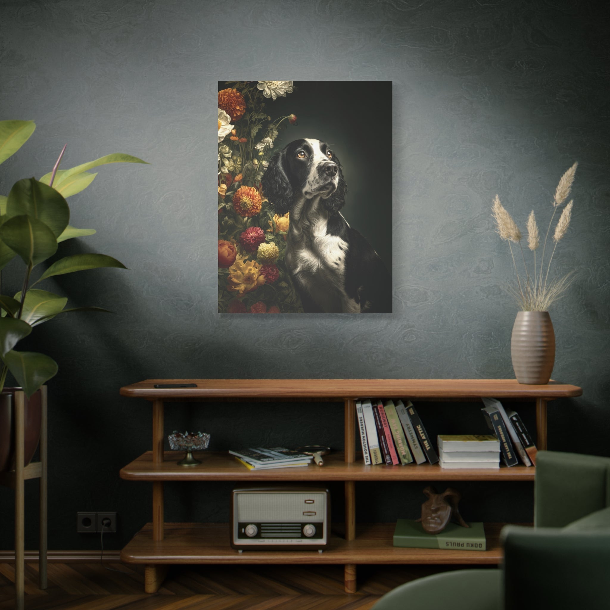 Botanical English Springer Spaniel Canvas Art