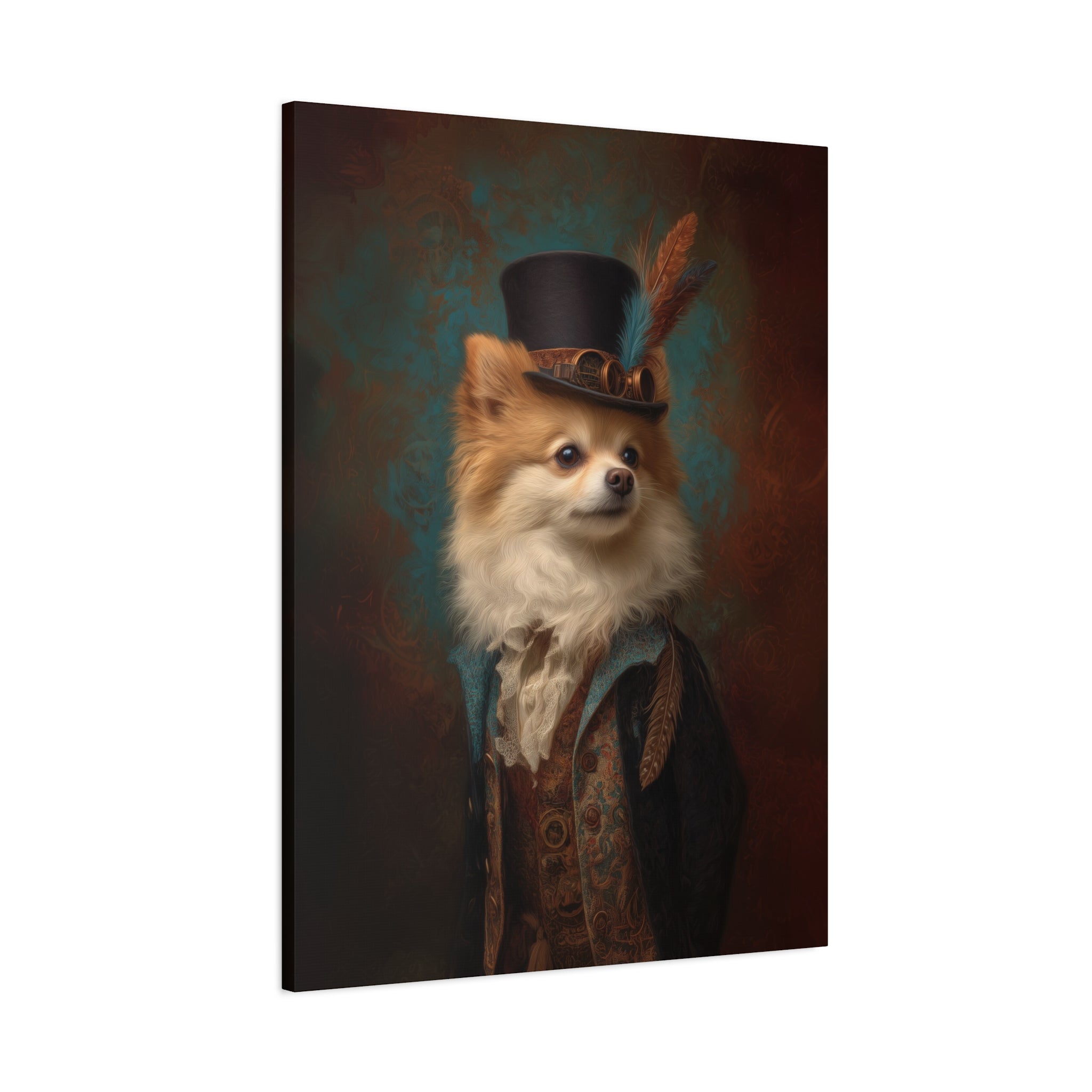 Steampunk Pomeranian Canvas Art