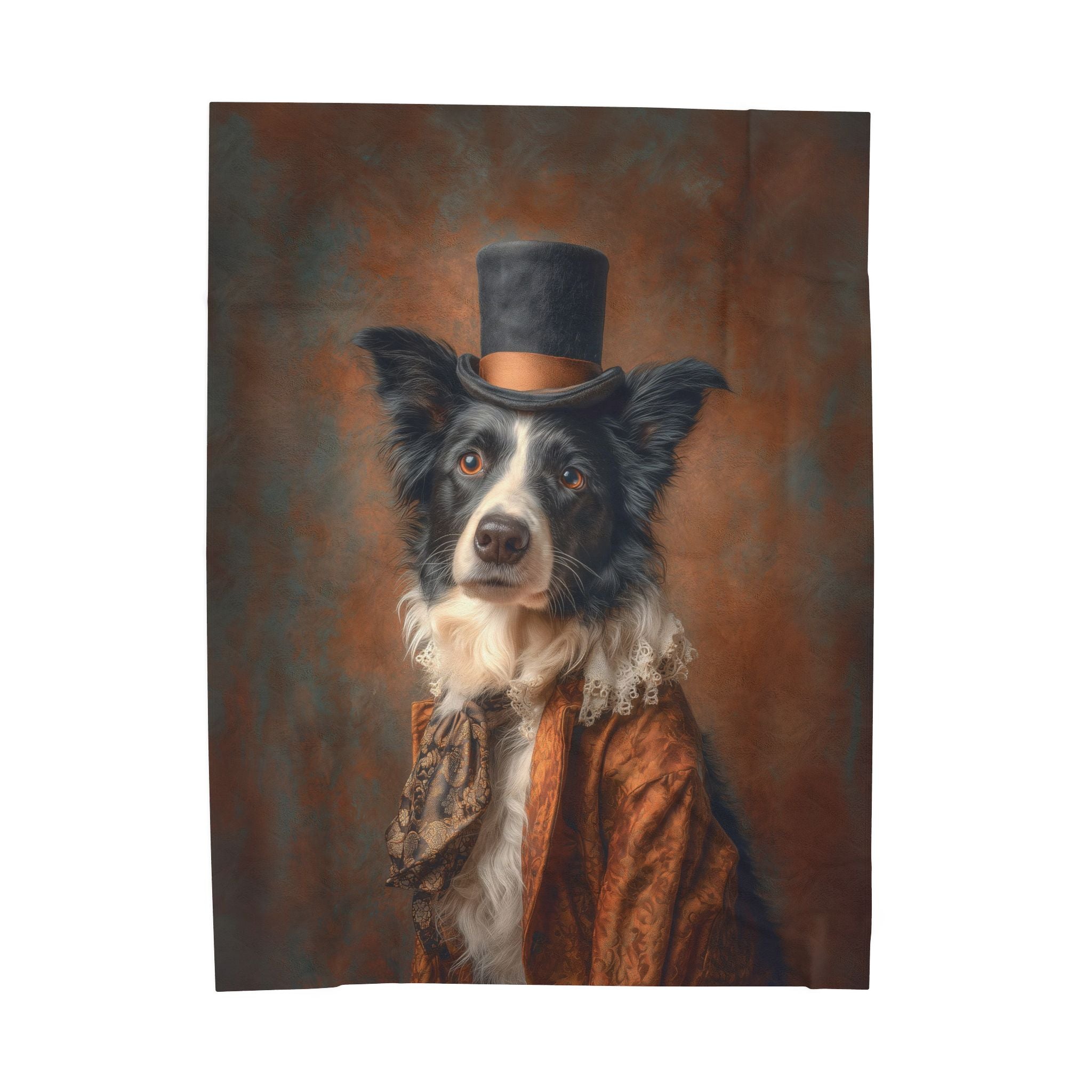 Steampunk Border Collie Plush Blanket