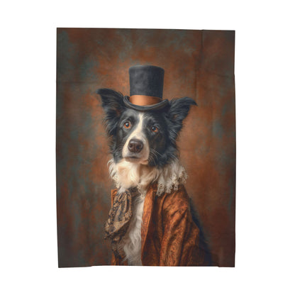 Steampunk Border Collie Plush Blanket