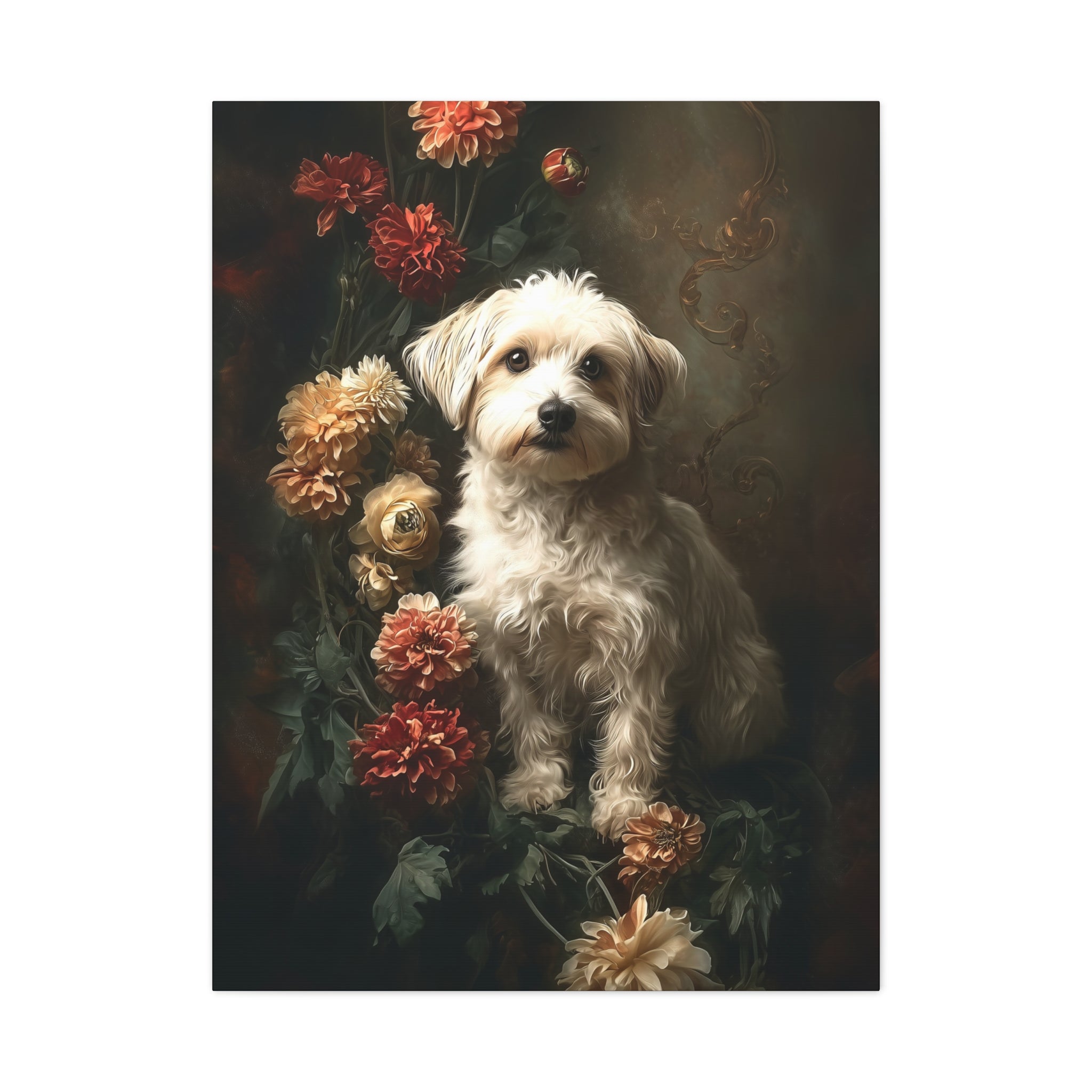 Botanical Havanese Canvas Art