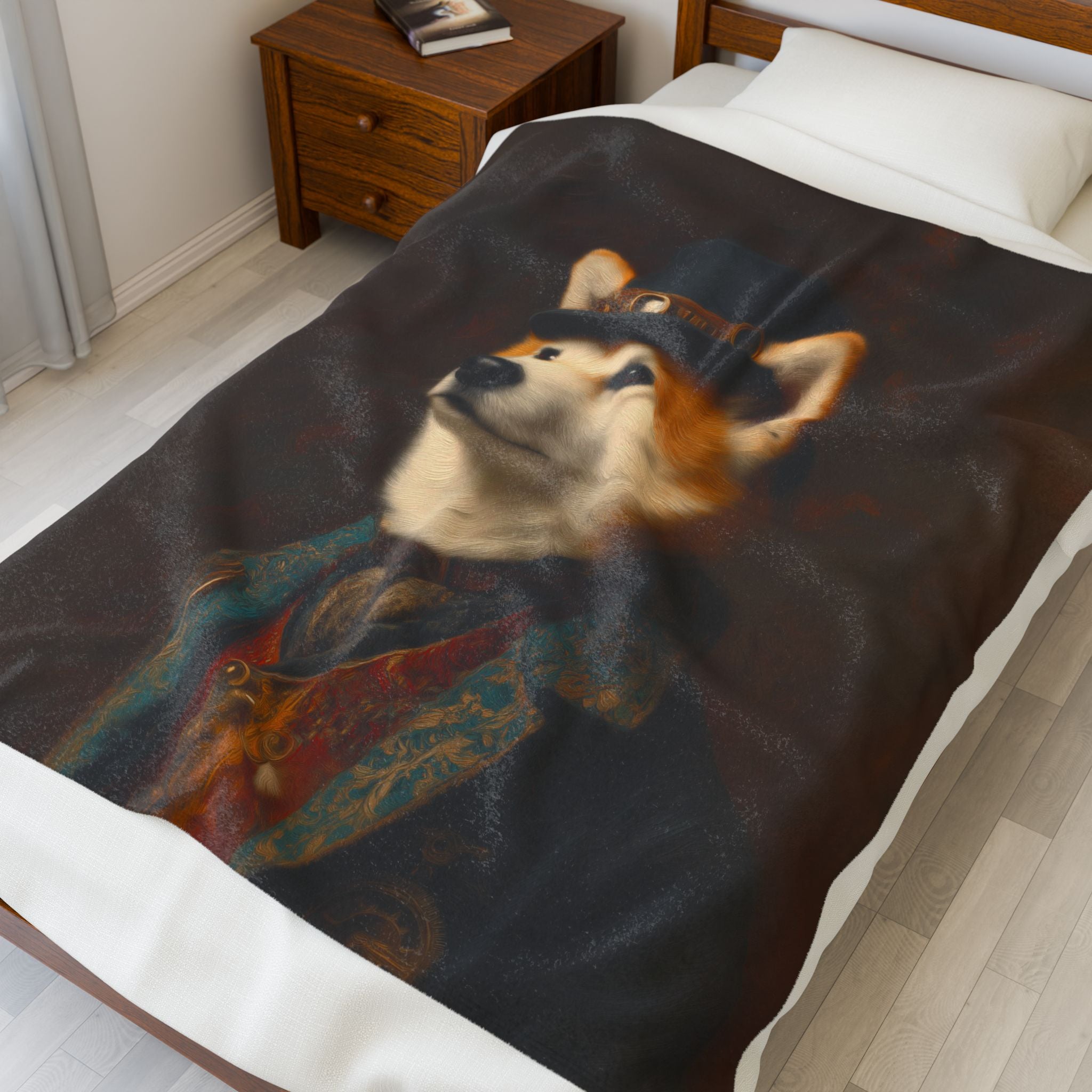 Steampunk Akita Plush Blanket