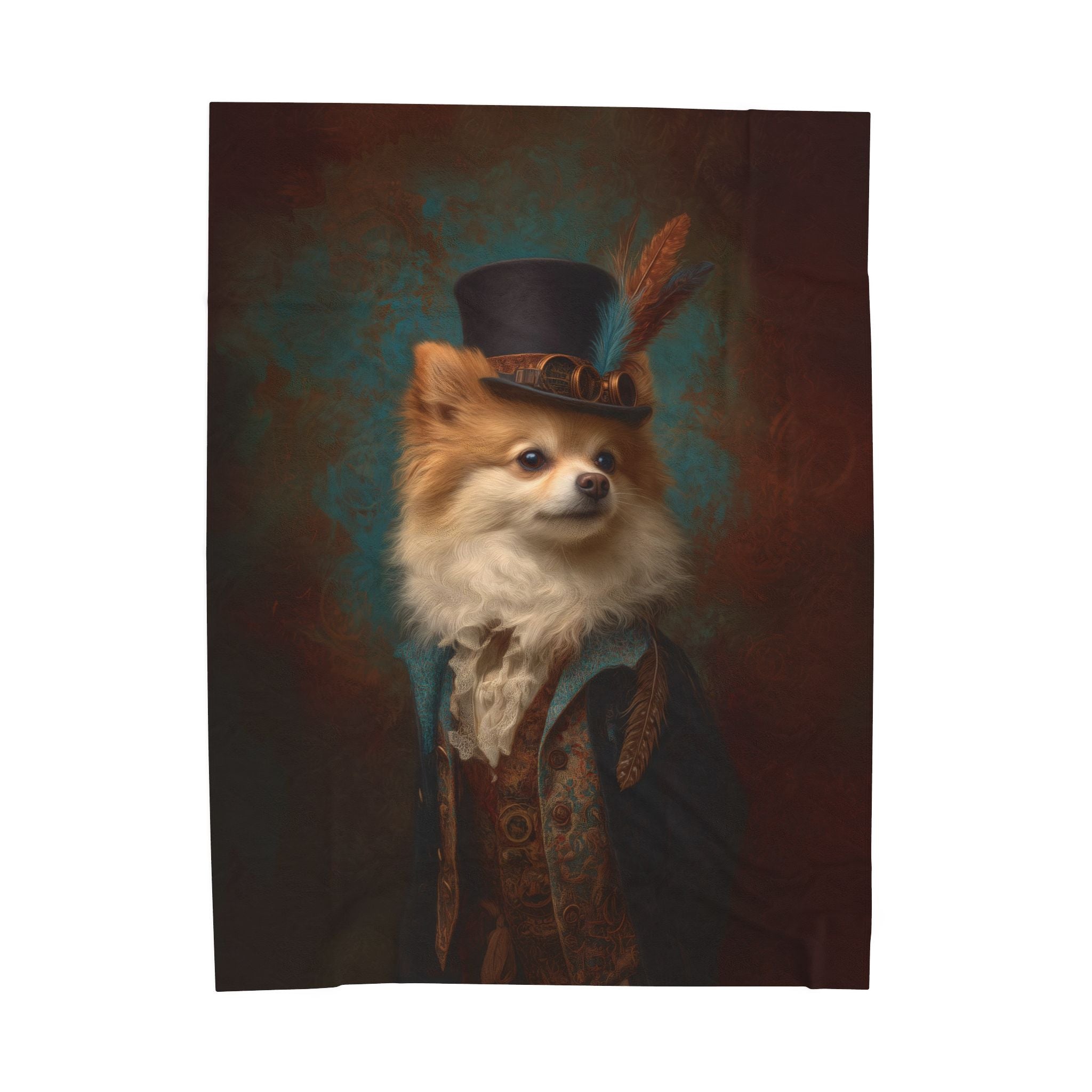 Steampunk Pomeranian Plush Blanket